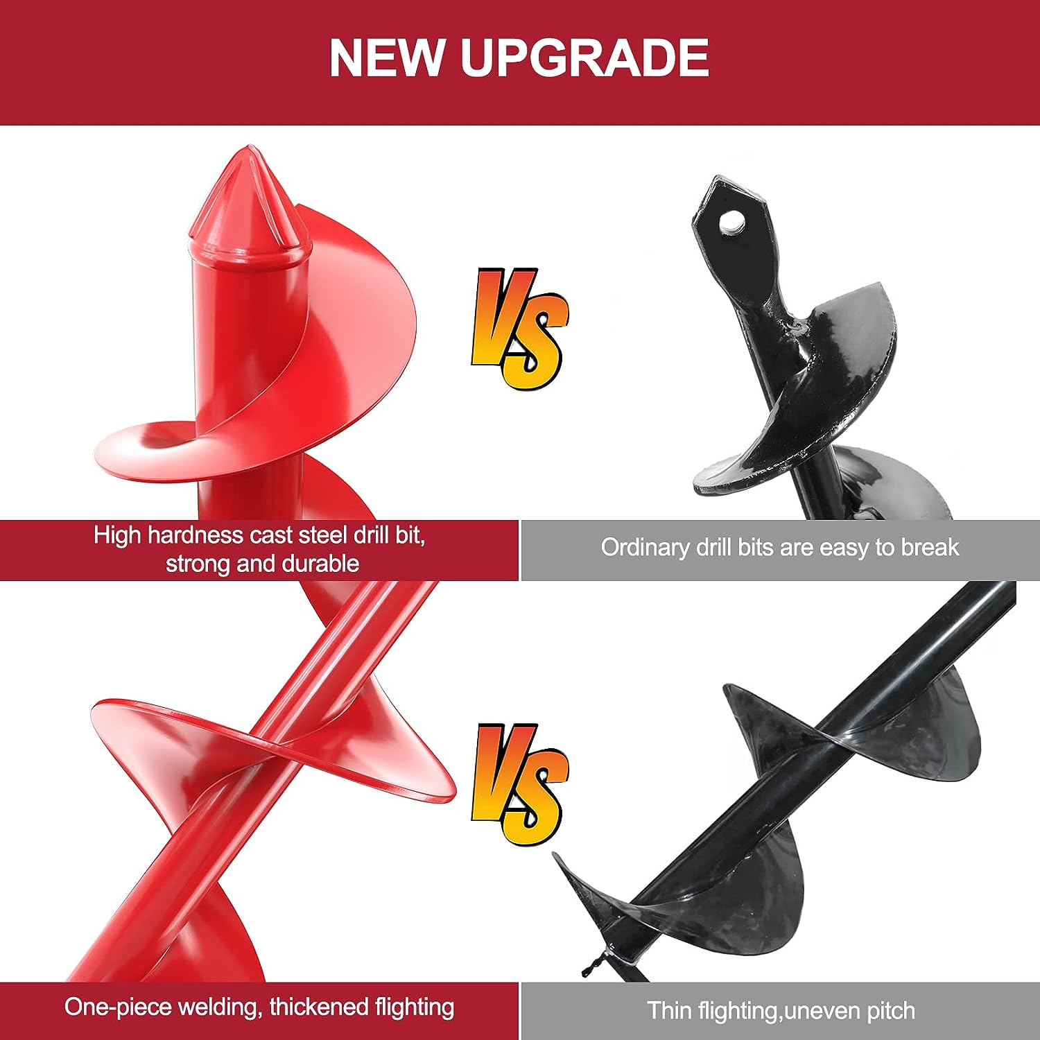 Fixm Auger Drill Bit for Planting Garden Auger Spiral Drill Bulb Digger Planter Tool for Sand/Wet/Dry Soil, 3.14 * 9.84 Inches and 1.57 * 17.71 Inches image number 4