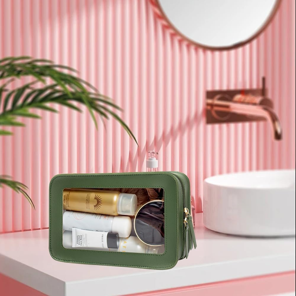 DDPOND Clear Makeup Bag Small, Small Cosmetic Bags for Women Waterproof Clear Makeup Case TSA Approved Toiletry Bags for Traveling Mini Make up Pouch with Zipper Car Organizer Travel Essentials image number 1