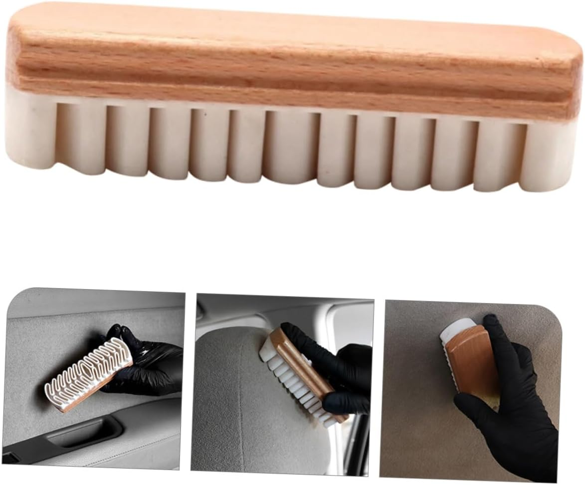 ANDRESLAD Suede Brush Car Seat Cleaning Brush for Interior Care, White Oil Suede Leather Cleaning Tool for Vehicle Upholstery, Suitable for Automotive Detailing image number 4