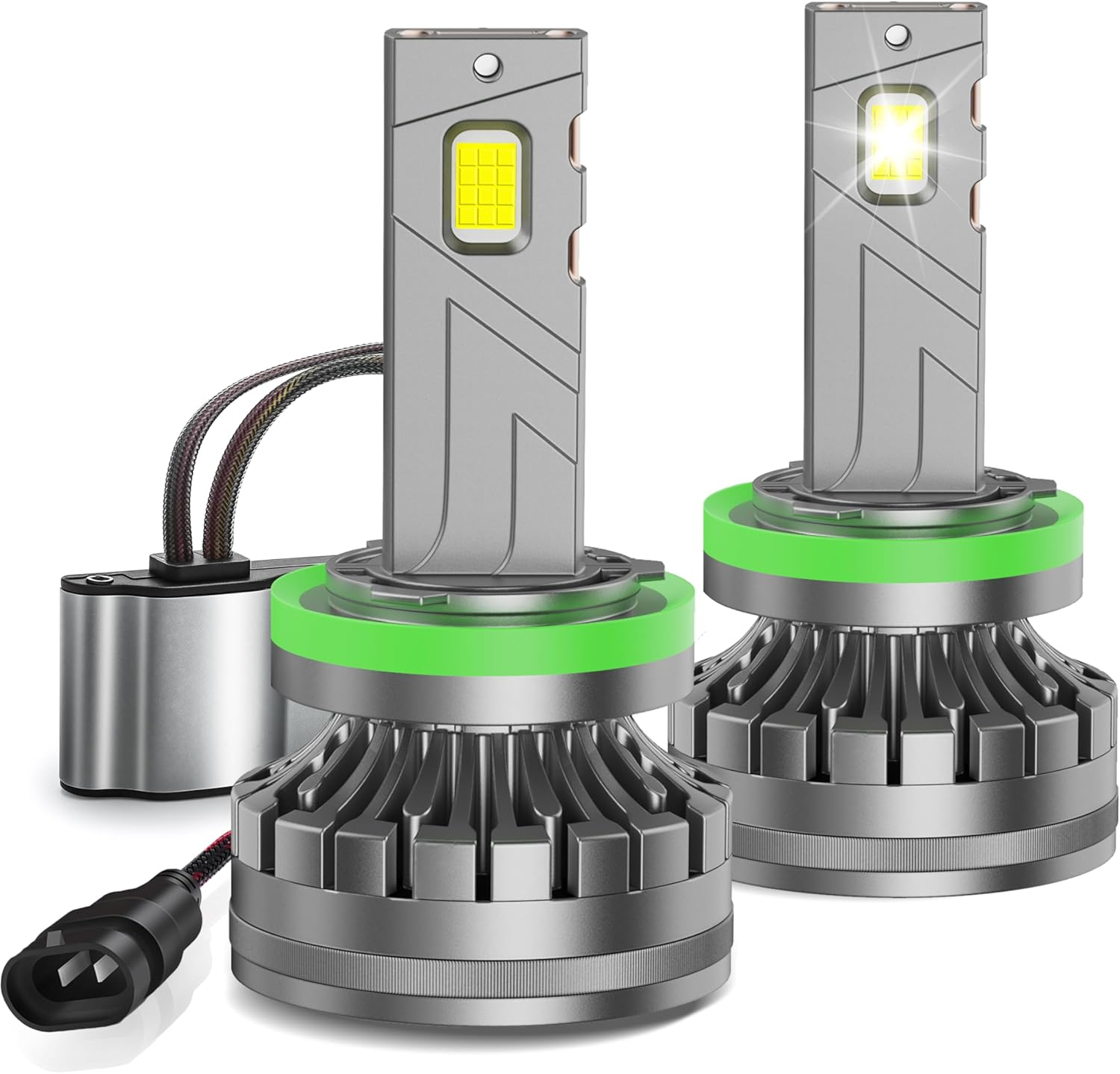 H11 H8 H9 LED Headlight Bulbs, 1000% Brightness 32000LM 6500K Xenon White Conversion Kit Plug and Play High/Low Beam Fog Light Bulb, Pack of 2 image number 6