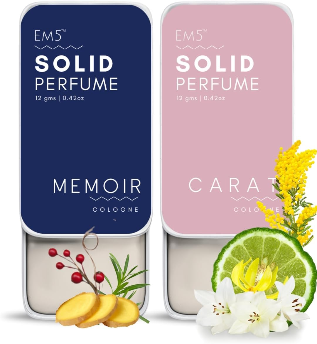 Em5 Memoir & Nero Solid Perfumes | Pack of 2 | Alcohol Free | Cologne for Men & Women | Non-Greasy Perfume Wax | Strong & Lasting Fragrance image number 4