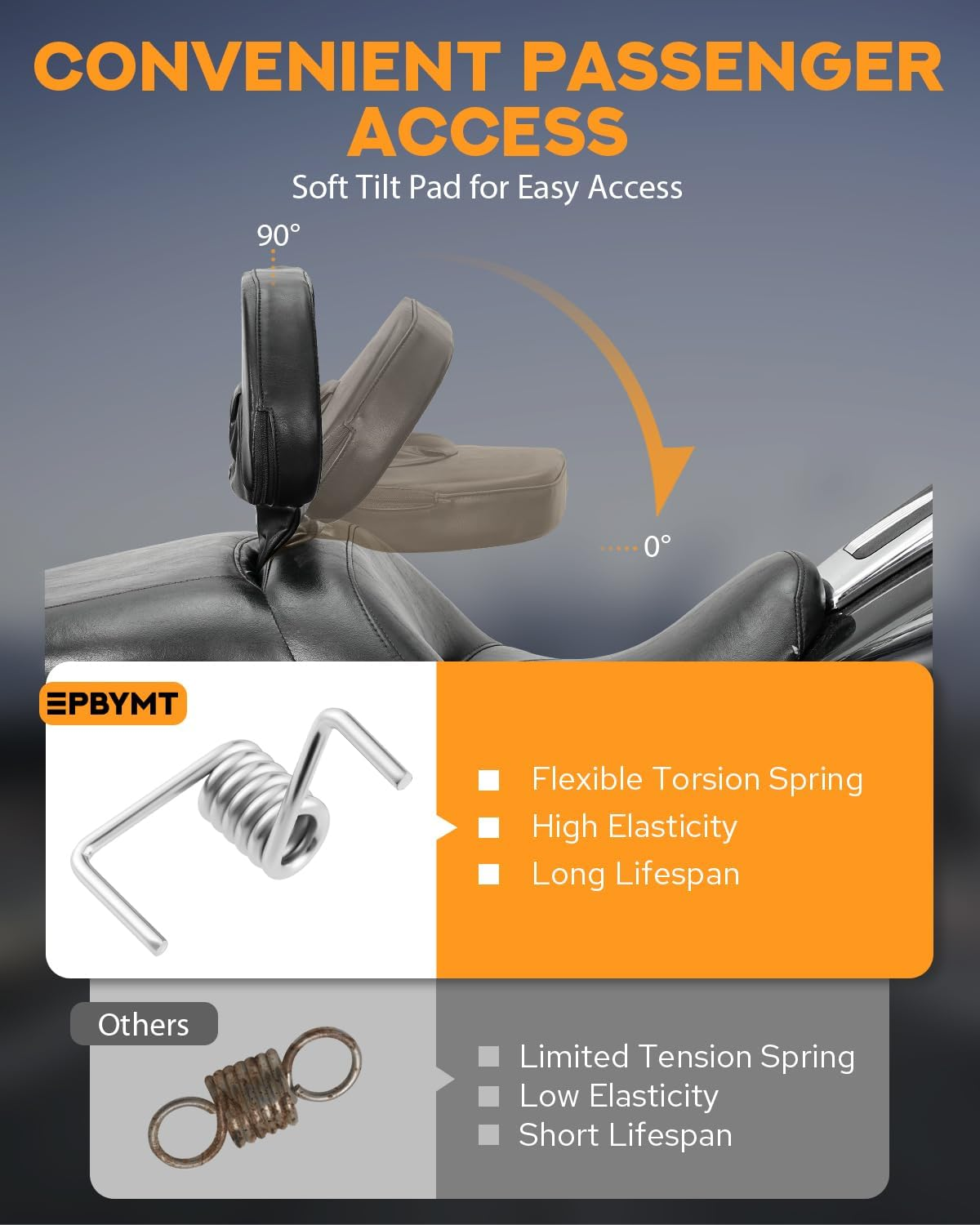 PBYMT Driver Rider Backrest, Adjustable Plug-In Back Rest Fit for Harley Davidson Touring Street Glide Road Glide Electra Glide Road King 1997-2024, Black