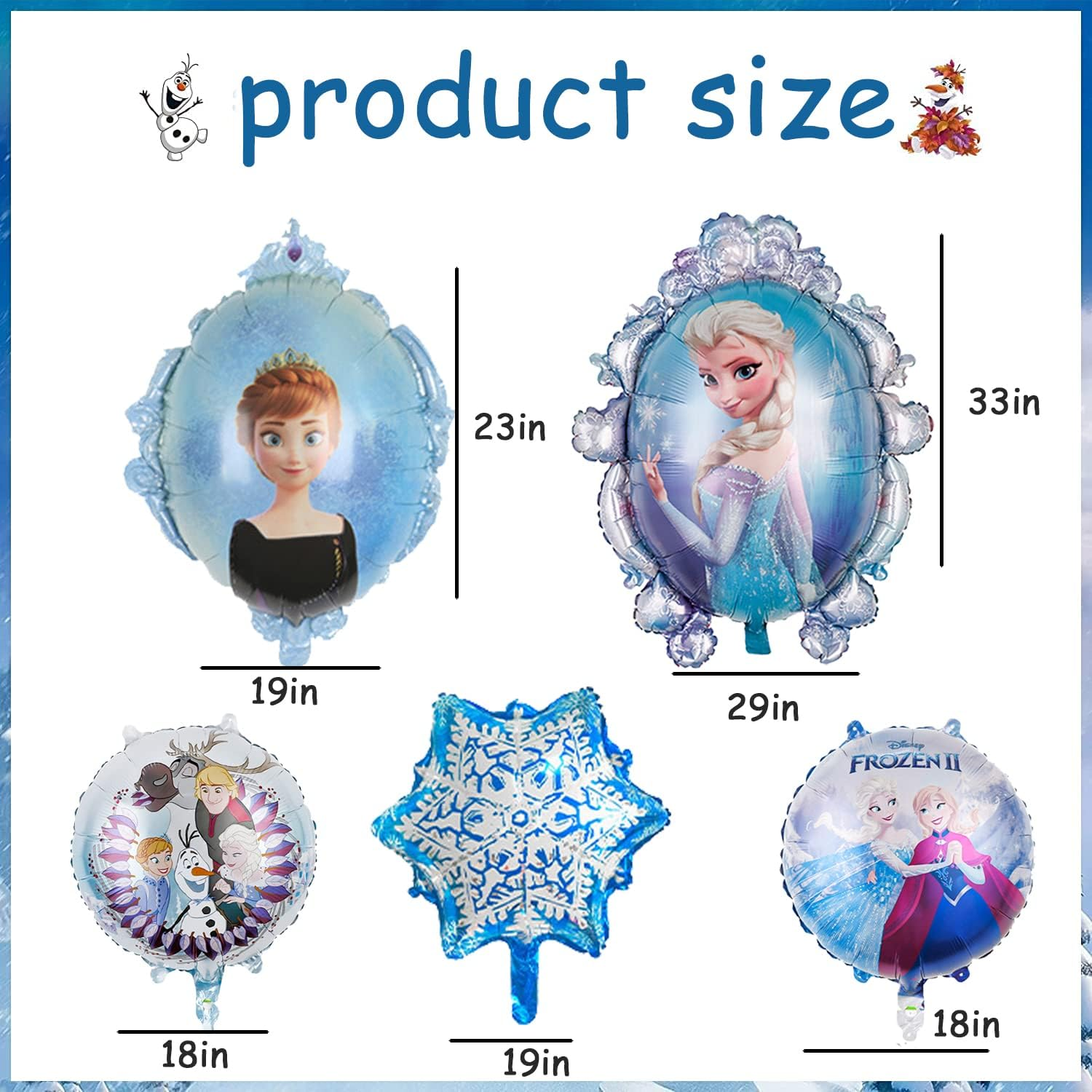 10 Pcs Frozen Birthday Party Balloons Frozen Birthday Party Decorations Frozen Foil Balloons Birthday Party Supplies image number 4