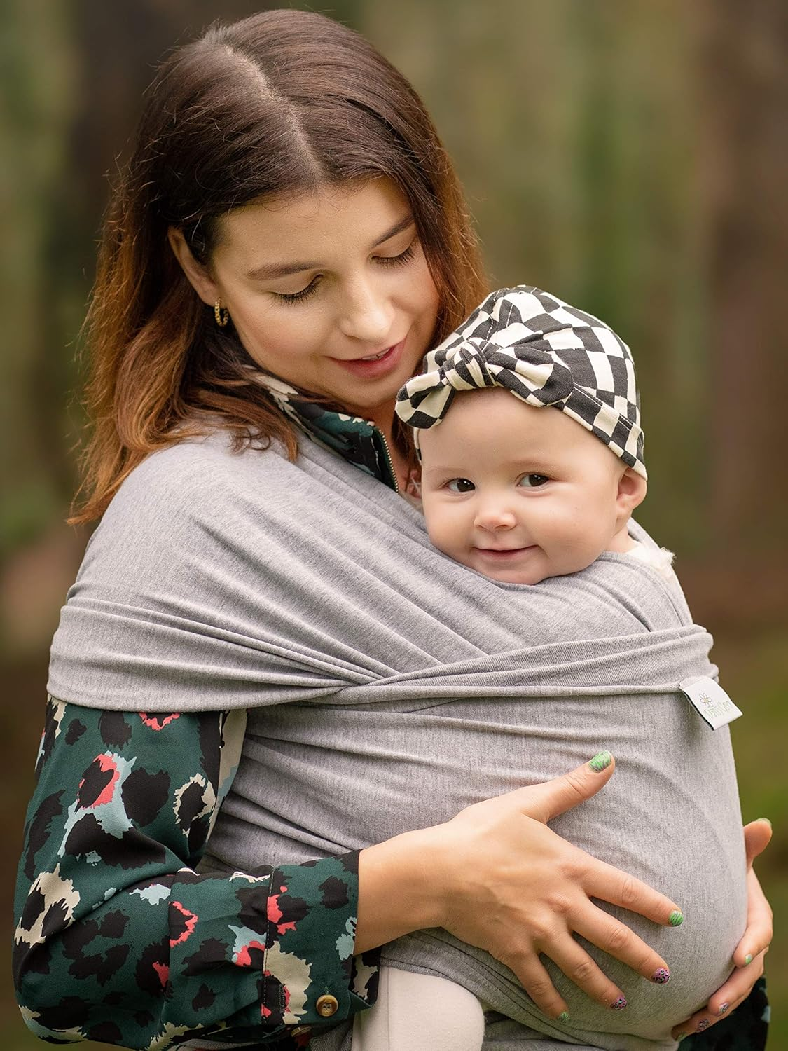 Daisygro Certified Organic Baby Wrap Carrier, GOTS Organic, Small/Medium or plus Size, Black or Grey, CPSC Safety Tested