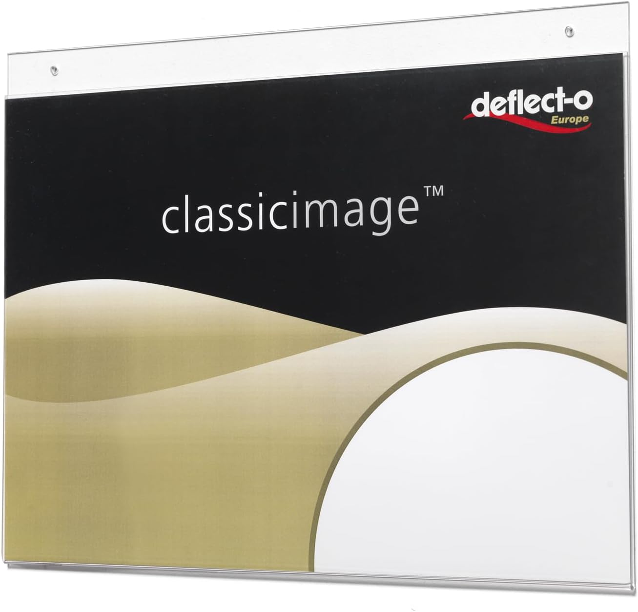 Deflecto Wall Sign Holder Pre-Drilled Landscape Format A3 Transpar