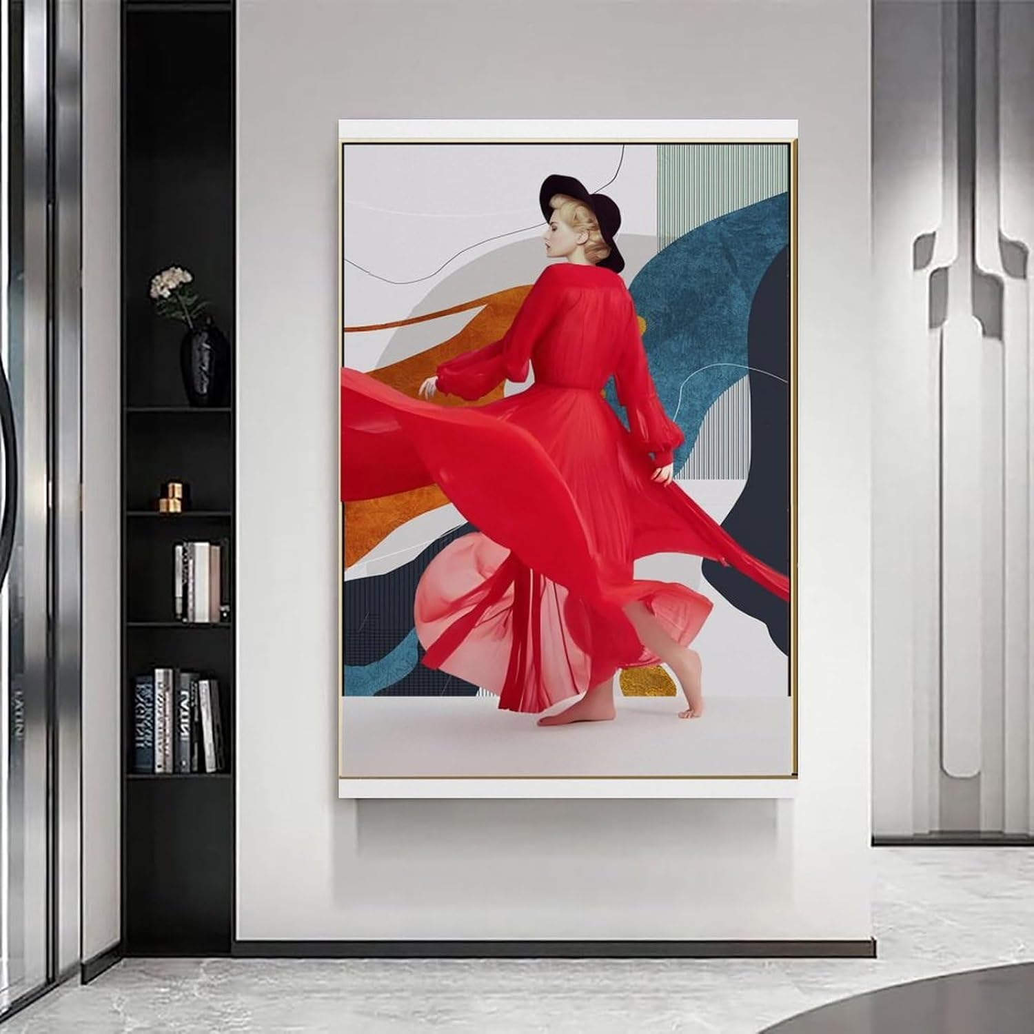 Redclothegirls Poster Canvas Painting Wall Art Picture Home Decor Print for Bedroom Living Room Dorm Study Bar Office 16X24Inch(40X60Cm) Frame-Style image number 2