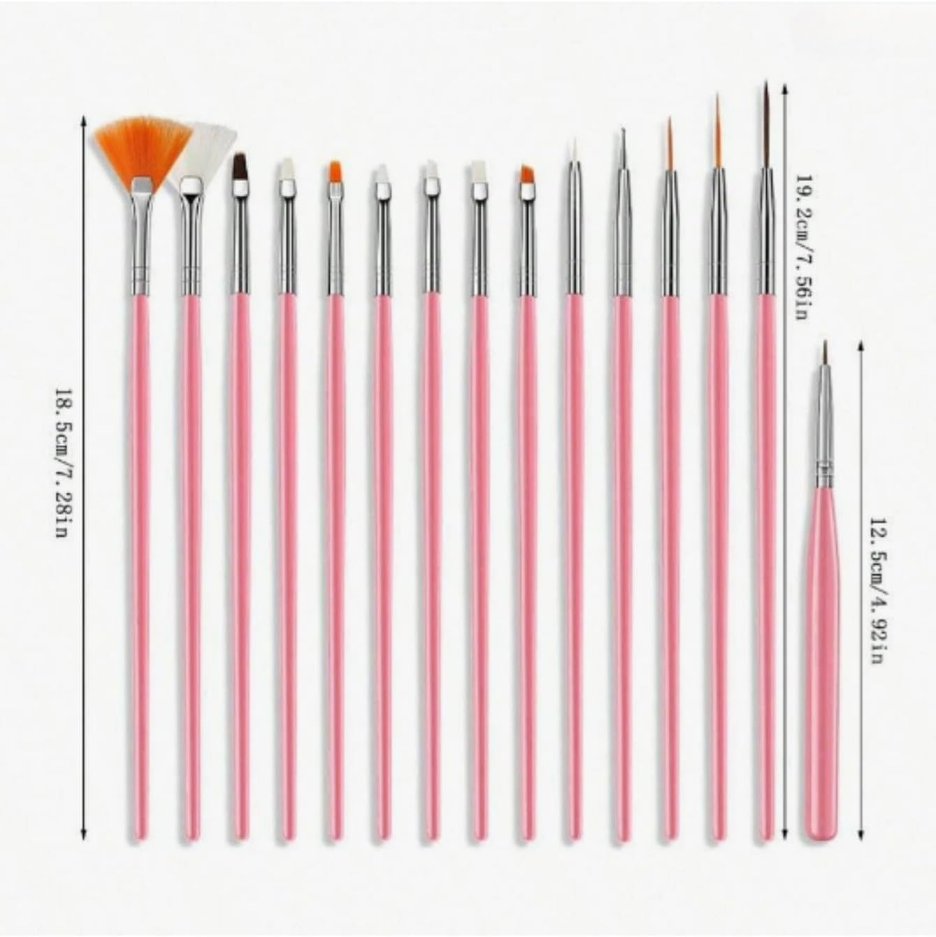 31Pcs Nail Art Brushes and Nail Art Tools Set, Nail Art Design Pen Painting Tools, Acrylic Nail Brush, Nail Dotting Tools, Striping Nail Art Brushes for Long Lines, Nail Drawing Pen for Gel Polish Manicure Salon DIY at Home image number 2