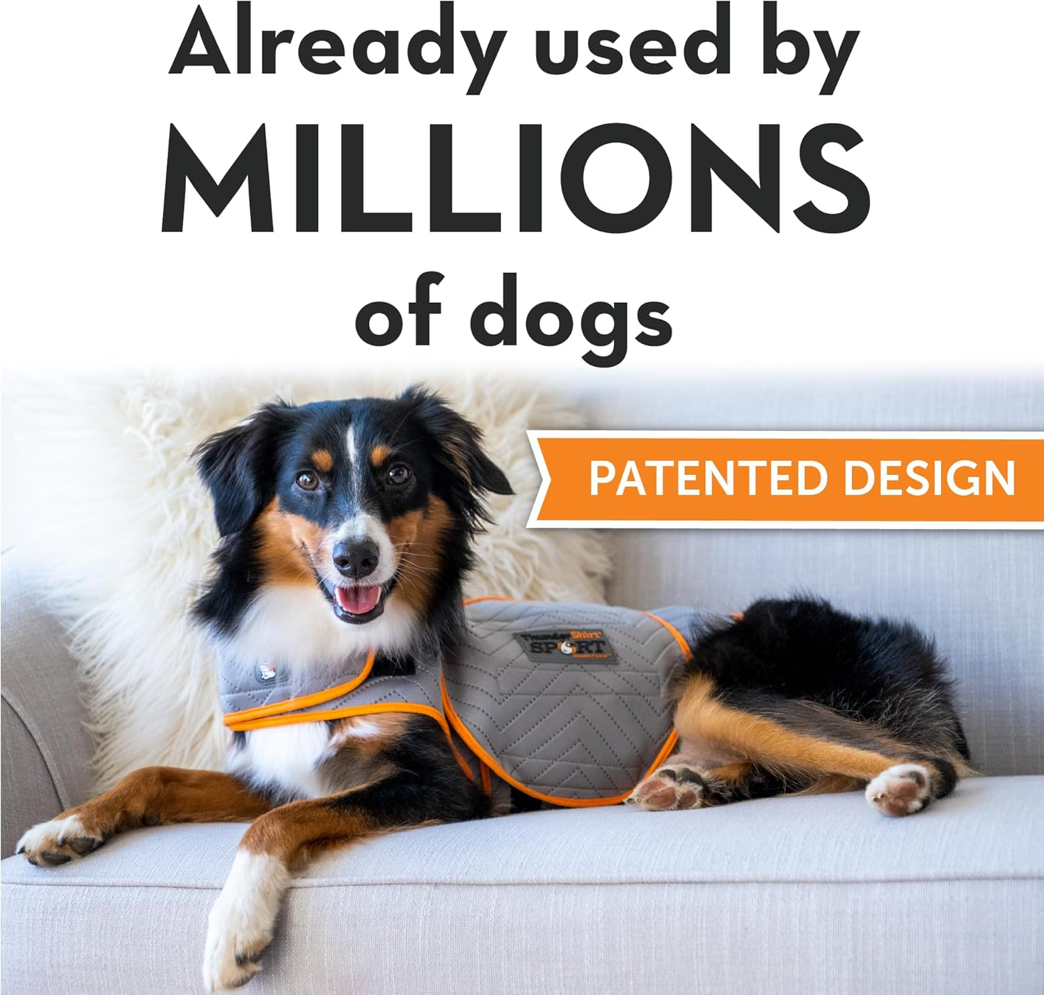 Thundershirt Dogs Clothing Thundershirt Dog Anxiety Jacket, Platinum, Large image number 2