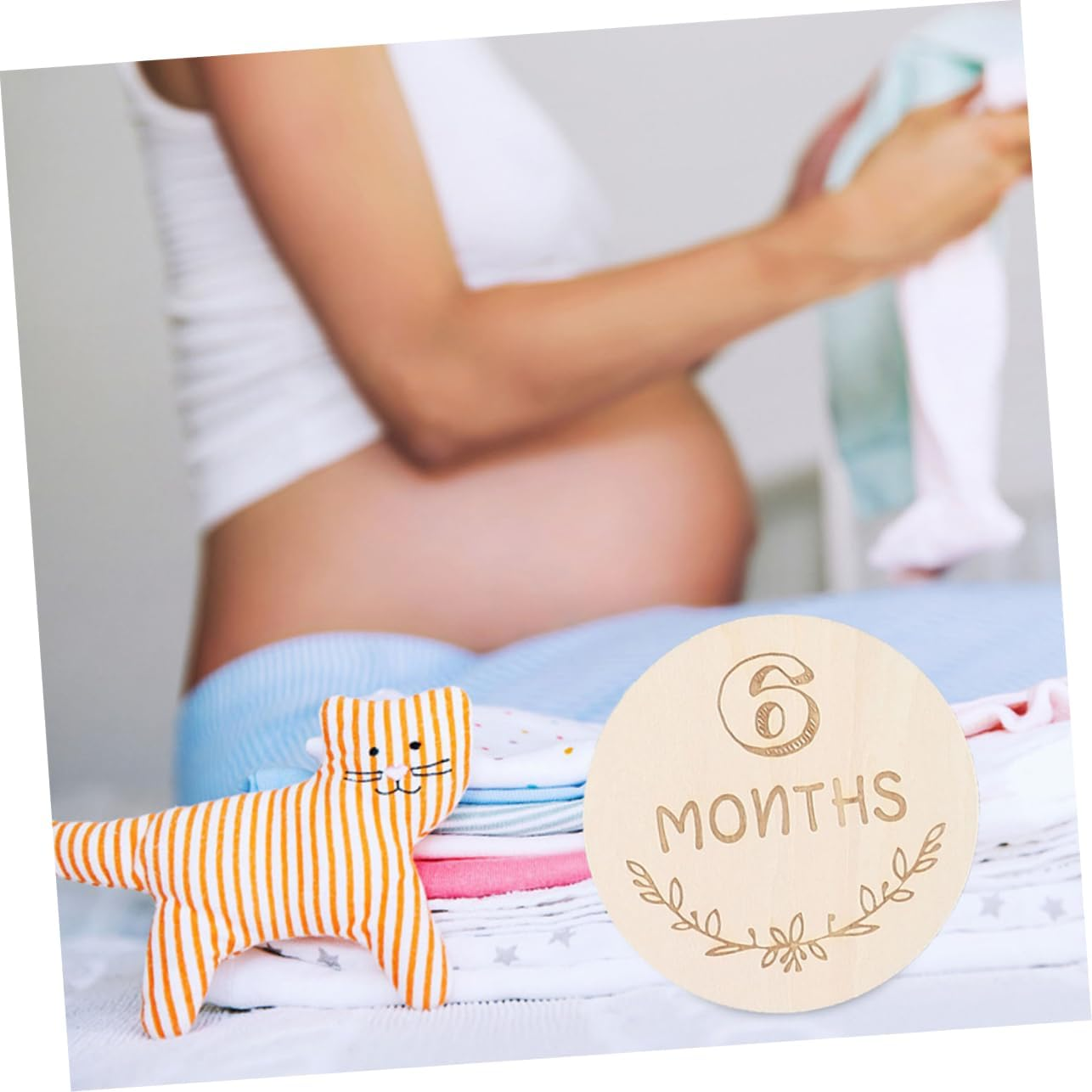 ERINGOGO Pregnancy Monthly Recording Cards Milestone Cards Photography Props for Newborn Journey image number 5