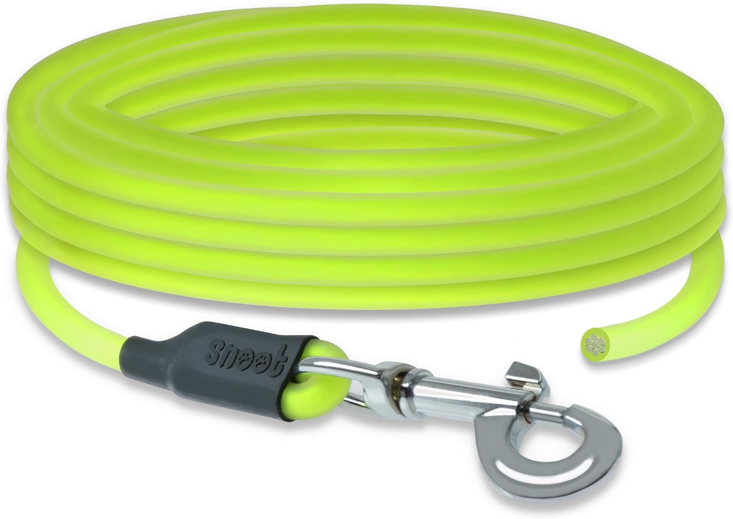 SNOOT 5 M round Lead, Recall Lead, Neon Yellow, Dog Lead, Training Lead, Very Stable, Dirt- and Water-Repellent image number 2
