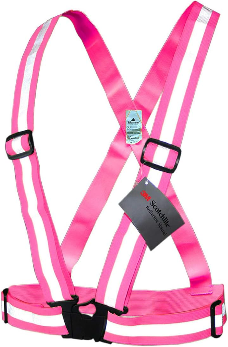 Salzmann Reflective Vest | High Visibility Cross Belt with Adjustable Straps | Ideal for Cycling, Running and Other Outdoor Activities | Made with 3M Scotchlite
