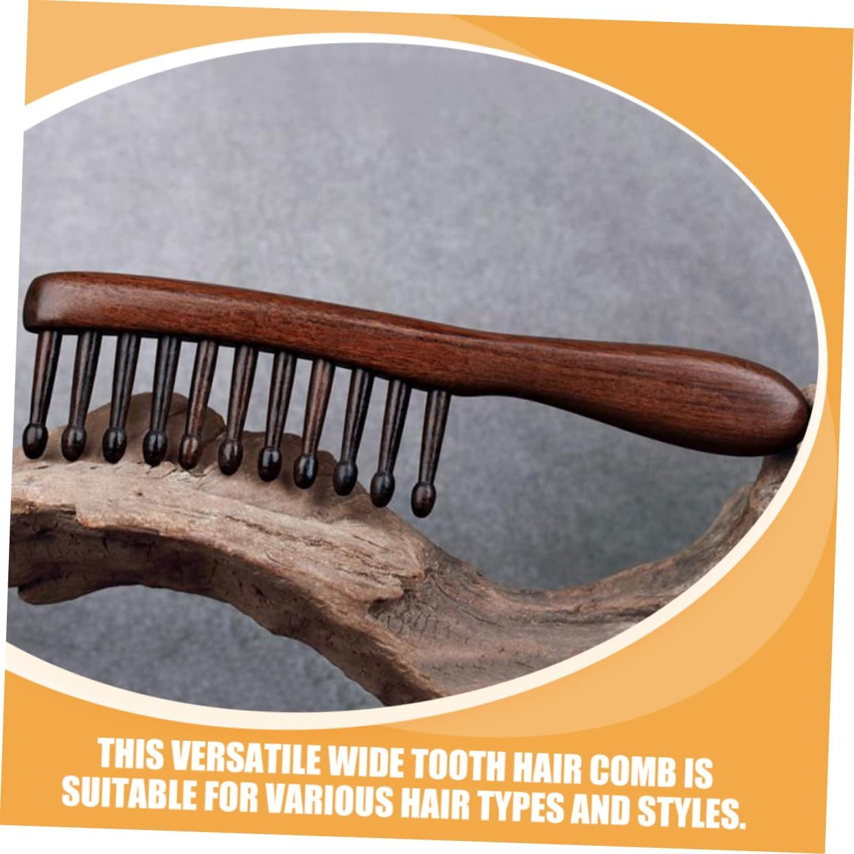 Healeved 2Pcs Wood Comb Wide Tooth Detangler for Women Men Wooden Massage Hair Comb Scalp Massager for Hair Care image number 5