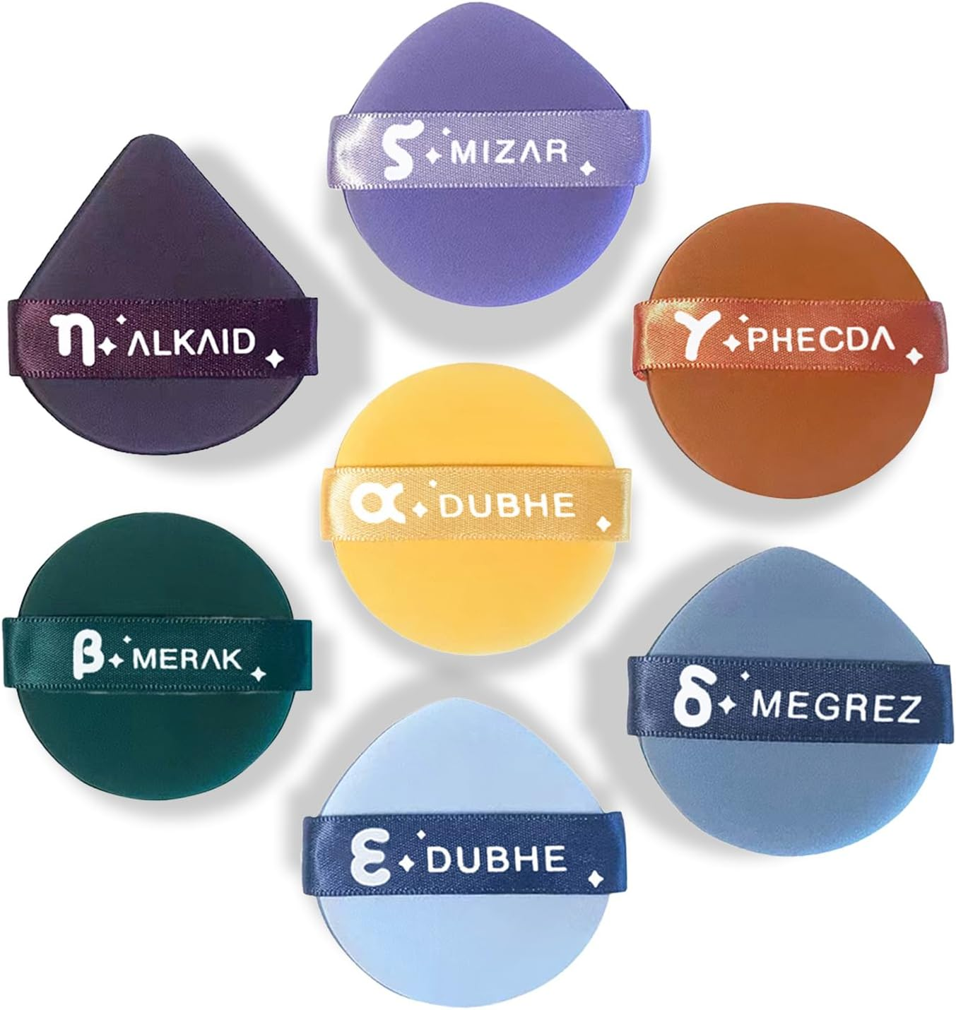 TORMEN 7 Pcs Air Cushion Makeup Sponges,Seven Star Cushion Powder Puff,Latex Free, Multi Shaped Blender Wet & Dry Beauty Tool Set,Suitable for All Cosmetics Foundation, BB Cream, Blush, Powder (Mixed) image number 4