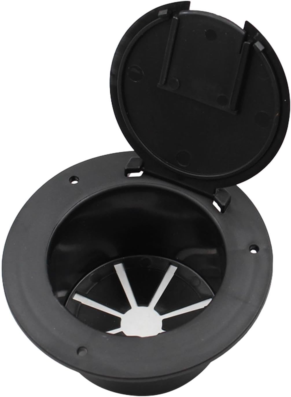 Magideal RV Electrical Cable Hatch Electric Cord Cover 5Inch round Black Easy Installation Power Cable Cord Hatch Cover Accessory for Boat Truck image number 1