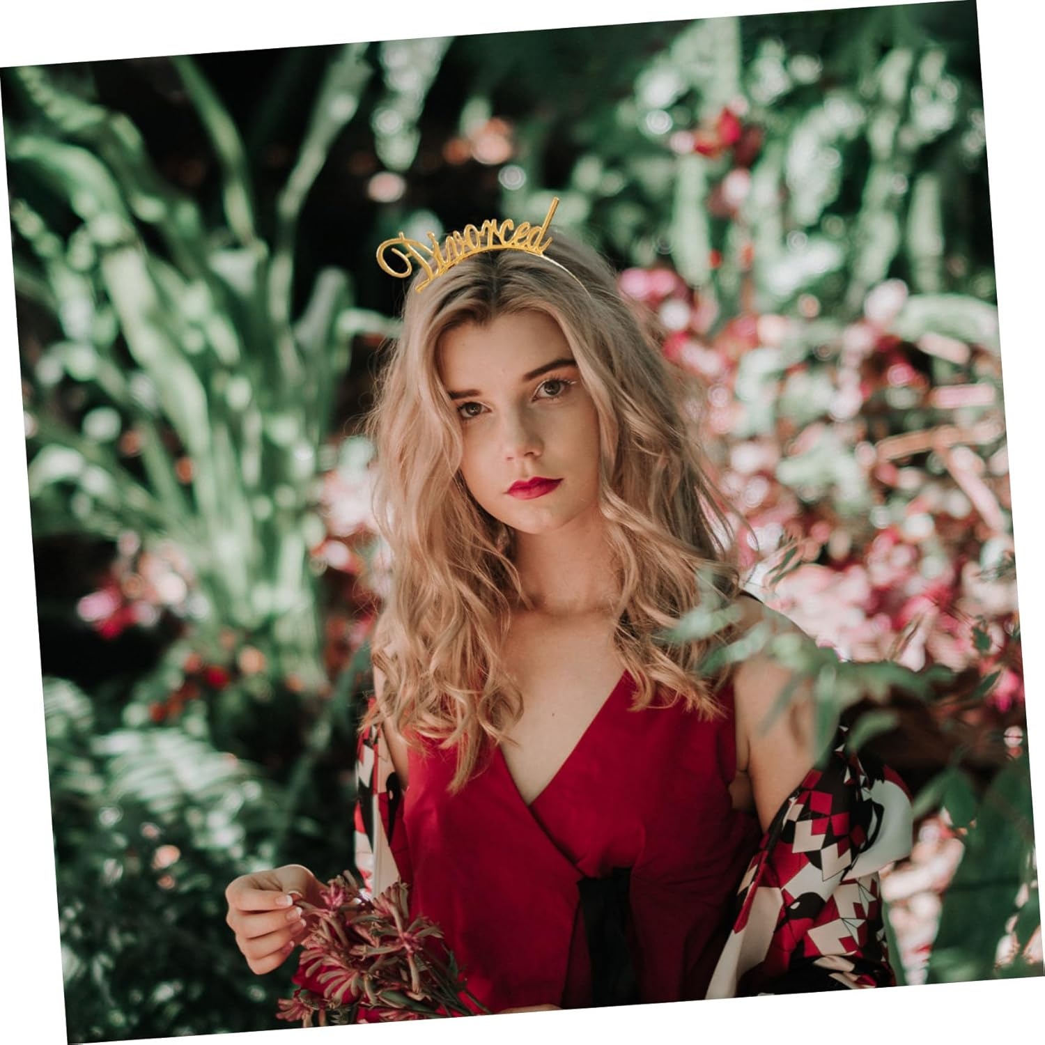 HONITANO Pack of 2 Divorced Party Hair Accessories Metal Headband with Letters Women'S Gold Rose Gold Lightweight Durable Accessory for Divorce Party and Festive Occasions image number 1