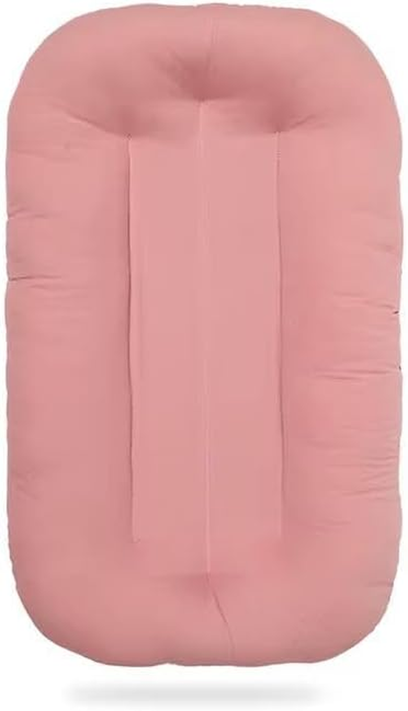 Baby Lounger and Cover(Free Cover). HNPP Nude Pink Lounger and Cream Gauze Cotton Cover. (Cream) image number 2