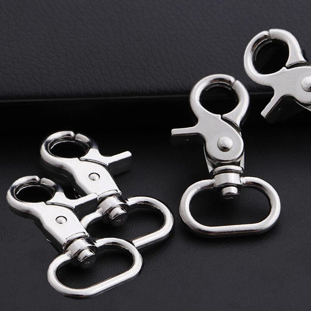 10 Pcs Swivel Lobster Claw Lobster Clasps Keychain with Swivel Zinc Alloy Lobster Claw Clasp Accessories for Keychains, Dog Leashes and Crafts (Silver) image number 2