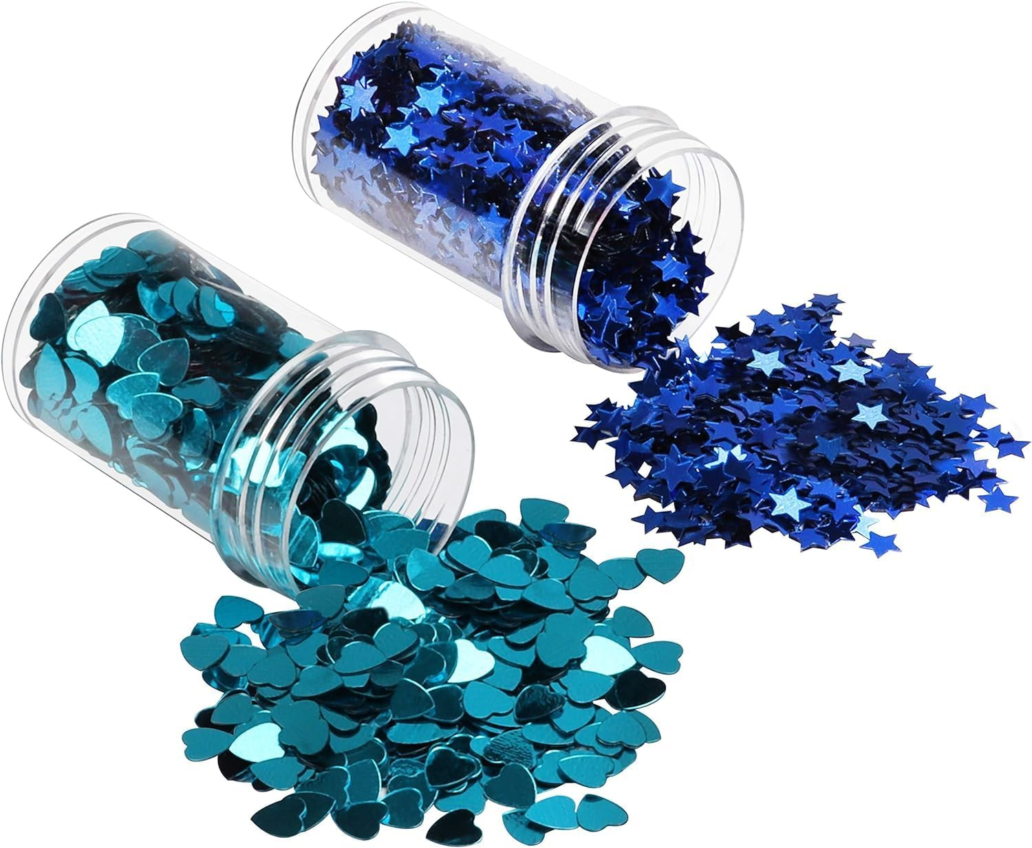 24 Pack Glitter Stars & Hearts Sequins - Assorted Colors Craft Embellishments for DIY Arts & Crafts, Decorations, Scrapbook, Card Making & Make Up image number 5