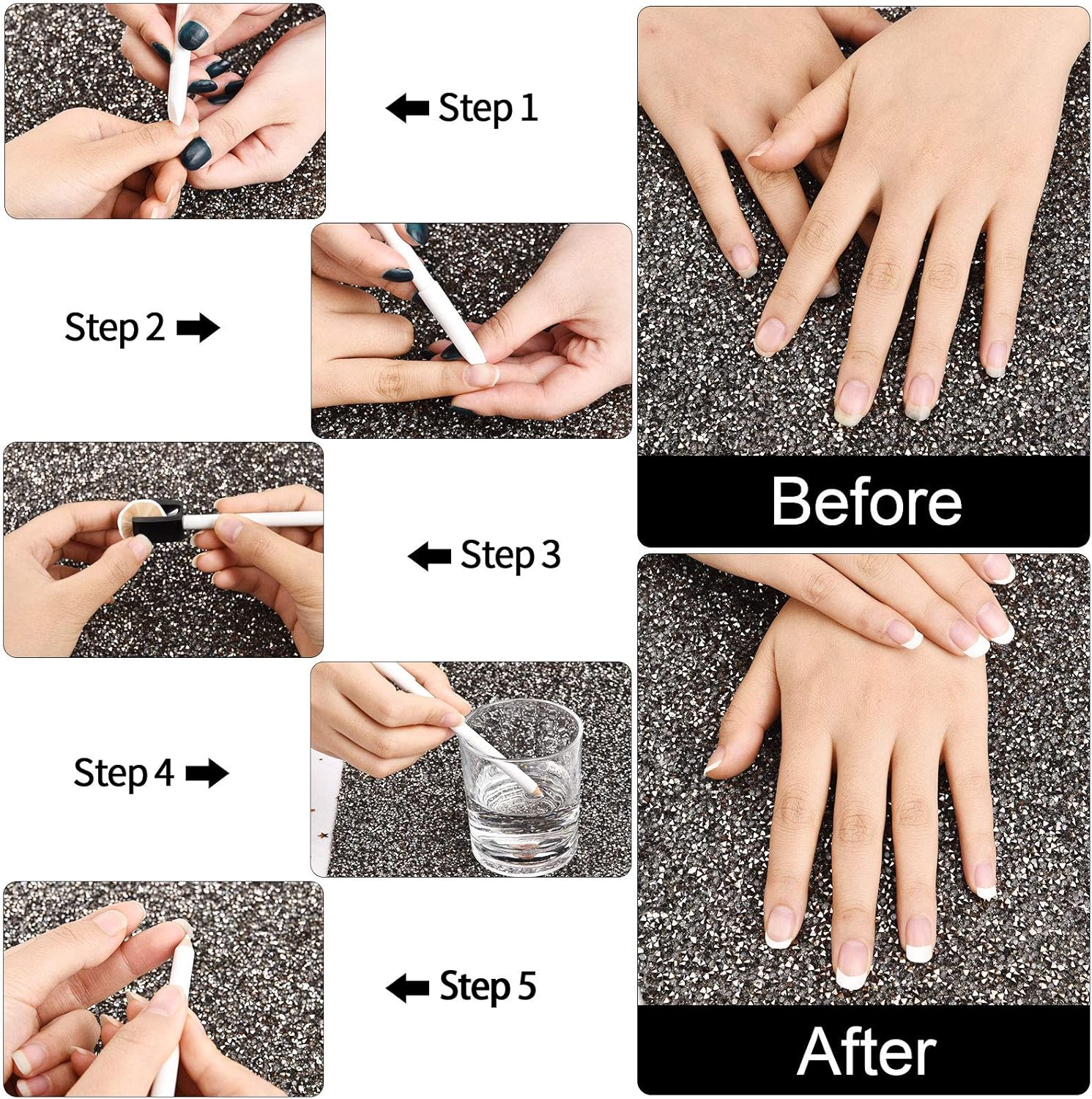 2 Pieces White Nail Pencil and Pencil Sharpener Set, 2 In1 Nail Whitening under French Fingernail with Cuticle Pusher and Handheld Sharpener for DIY Art Manicure Supplies