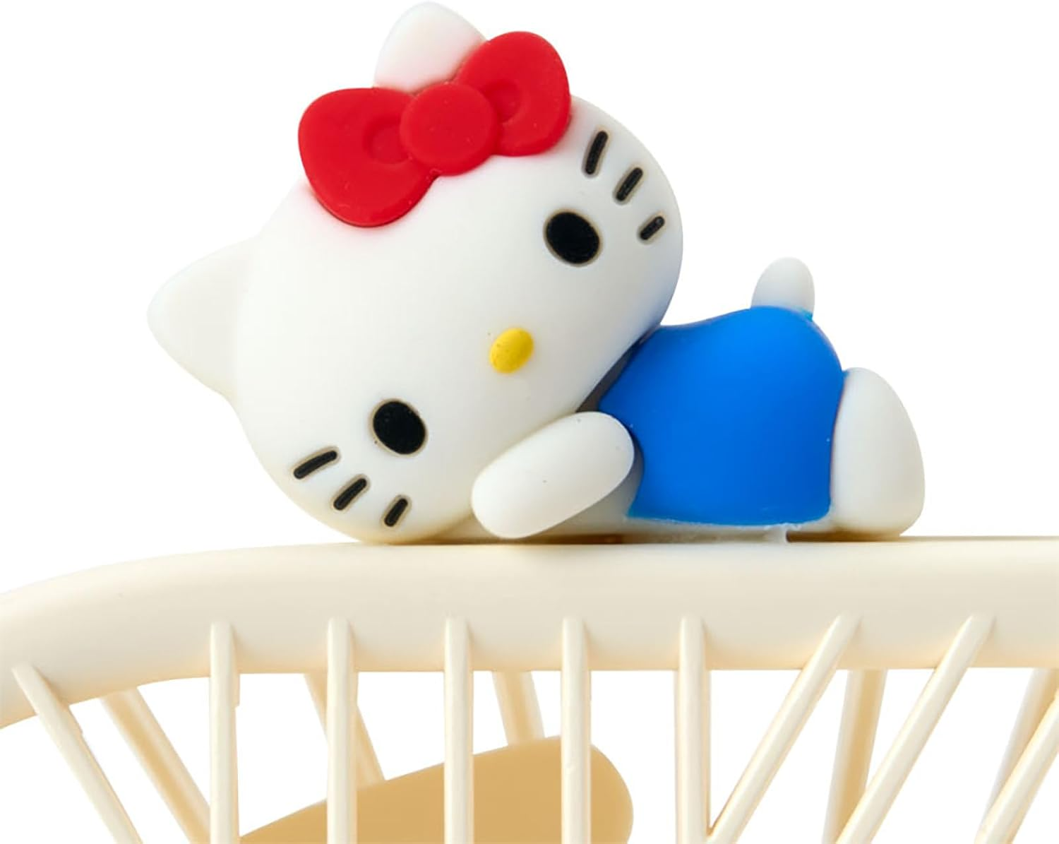 Sanrio 641863 Hello Kitty Desktop Fan, Body: ABS Resin, Blades: Polycarbonate, Character Part, Anti-Slip: Silicone Rubber, 3 Levels of Air Flow Adjustment, Desk, Ages 15 and Up - White image number 3