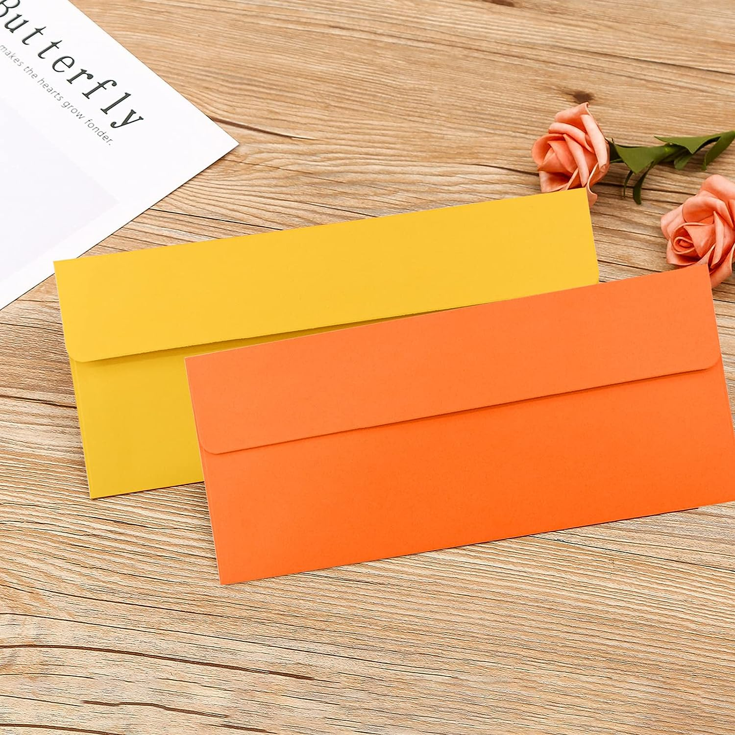 VANRA 150 Pack Colorful Envelopes #10 Business Envelopes Bulk for Office Checks, Letter Mailing Invoices, Party Invitations, 4.13 X 9.49 in (15 Assorted Colors) image number 3