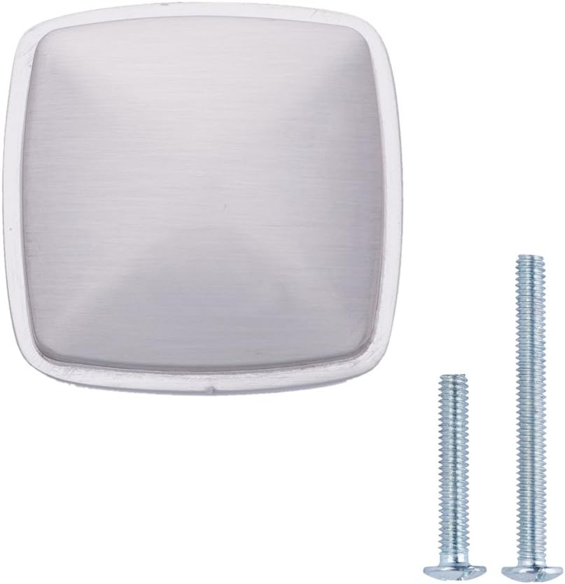 Amazon Basics Traditional Square Cabinet Knob, 3.2Cm Diameter, Flat Black, 10-Pack