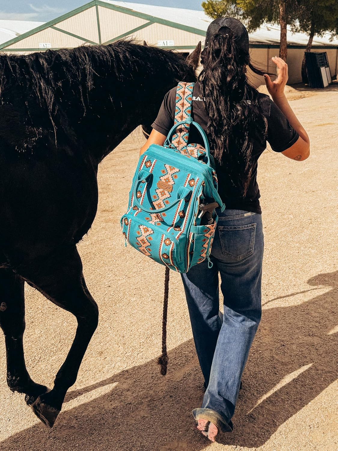 Wrangler Aztec Backpack Organized Daypack Travel Baby Bag with Stroller Strap and Side Bottle Pockets - Angel Burgundy image number 7