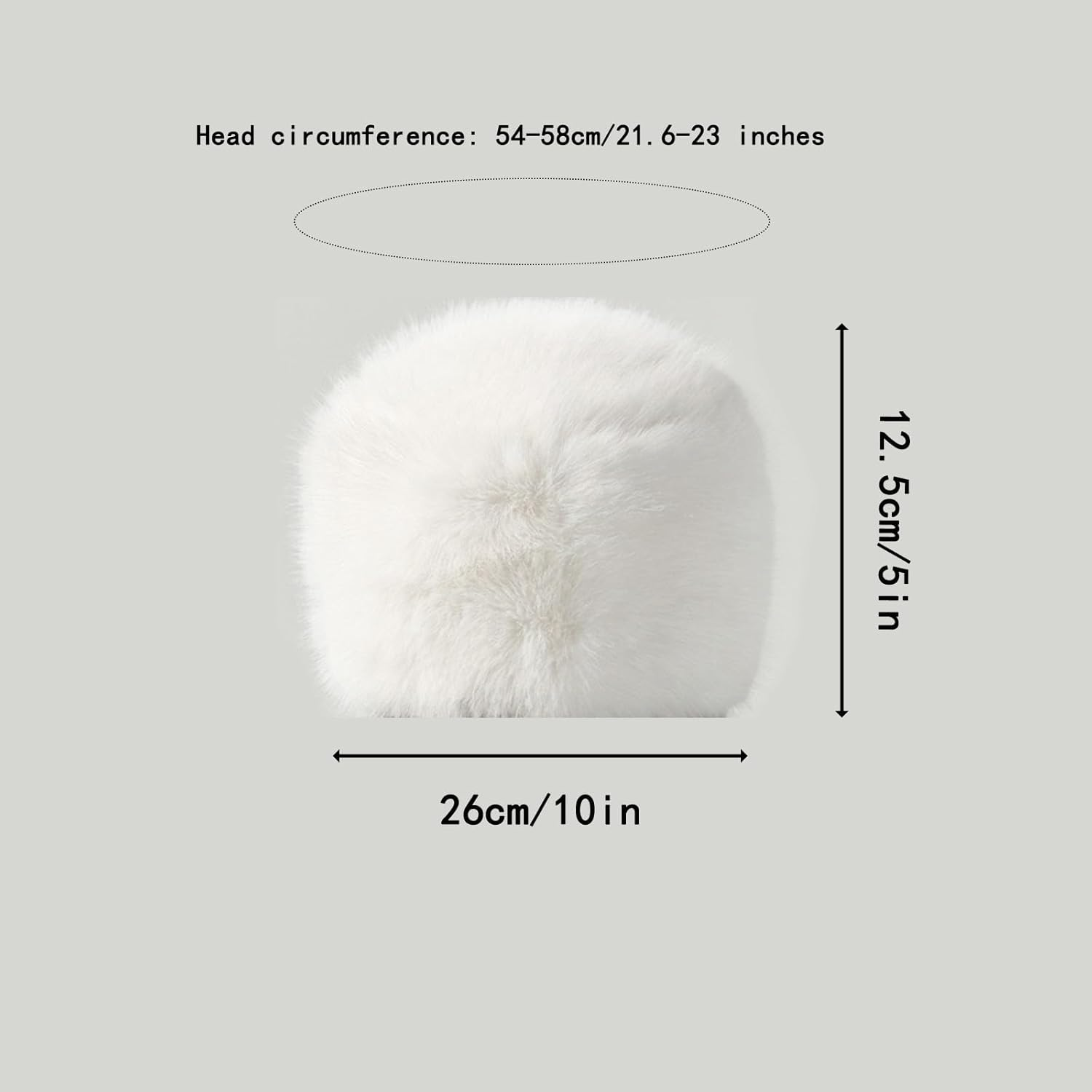 HENWUBEI Women&rsquo;S Russian Faux Fur Bomber Hat - Winter Trapper Ear Warmer for Skiing, Hunting, Travel, Soft Fluffy Fleece-Lined Cold Weather Hat White image number 4