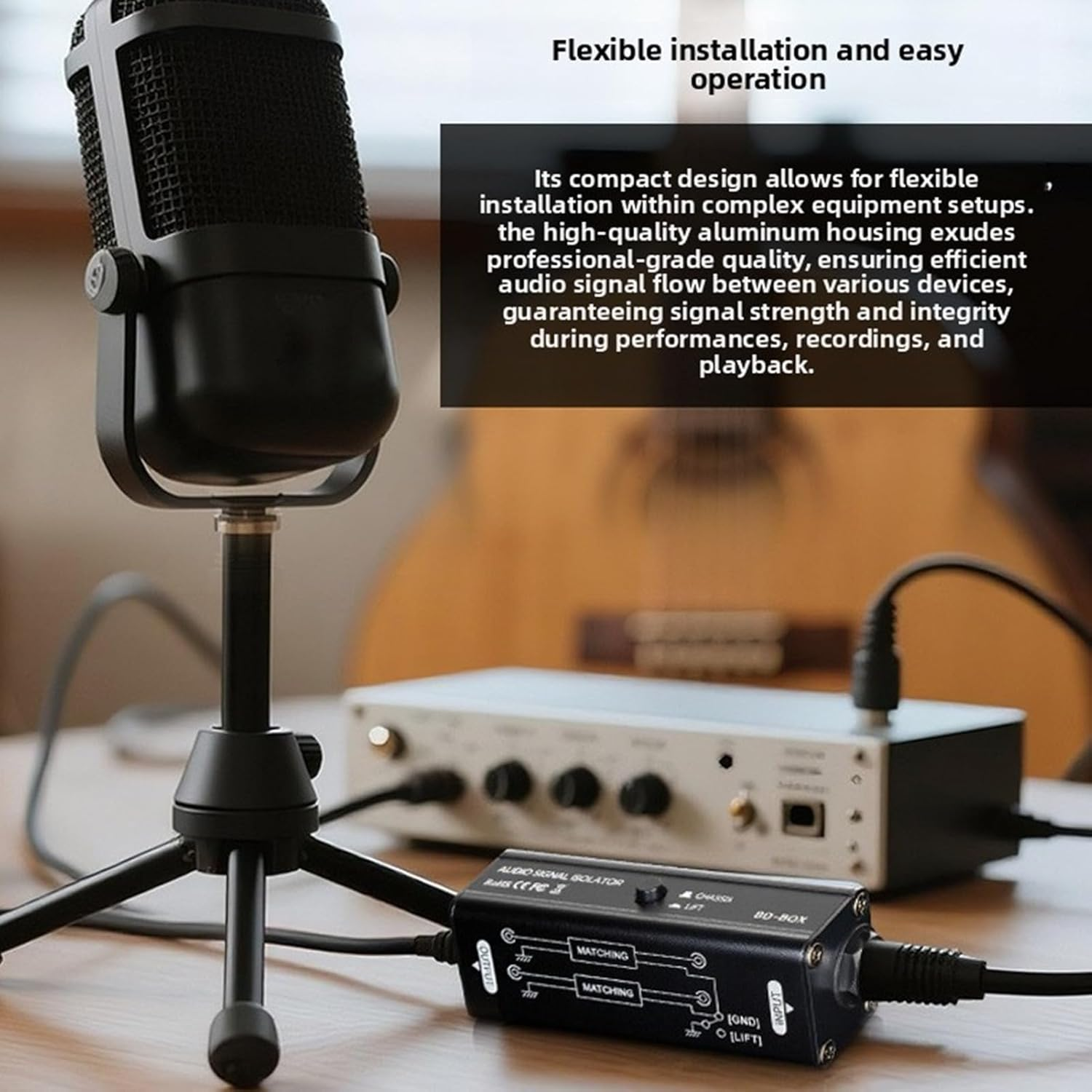 Generic Ground Loop Noise Isolator, Noise Filter for Car Audio Home Stereo System, Professional Hum Eliminator with 6.35Mm Jack image number 2