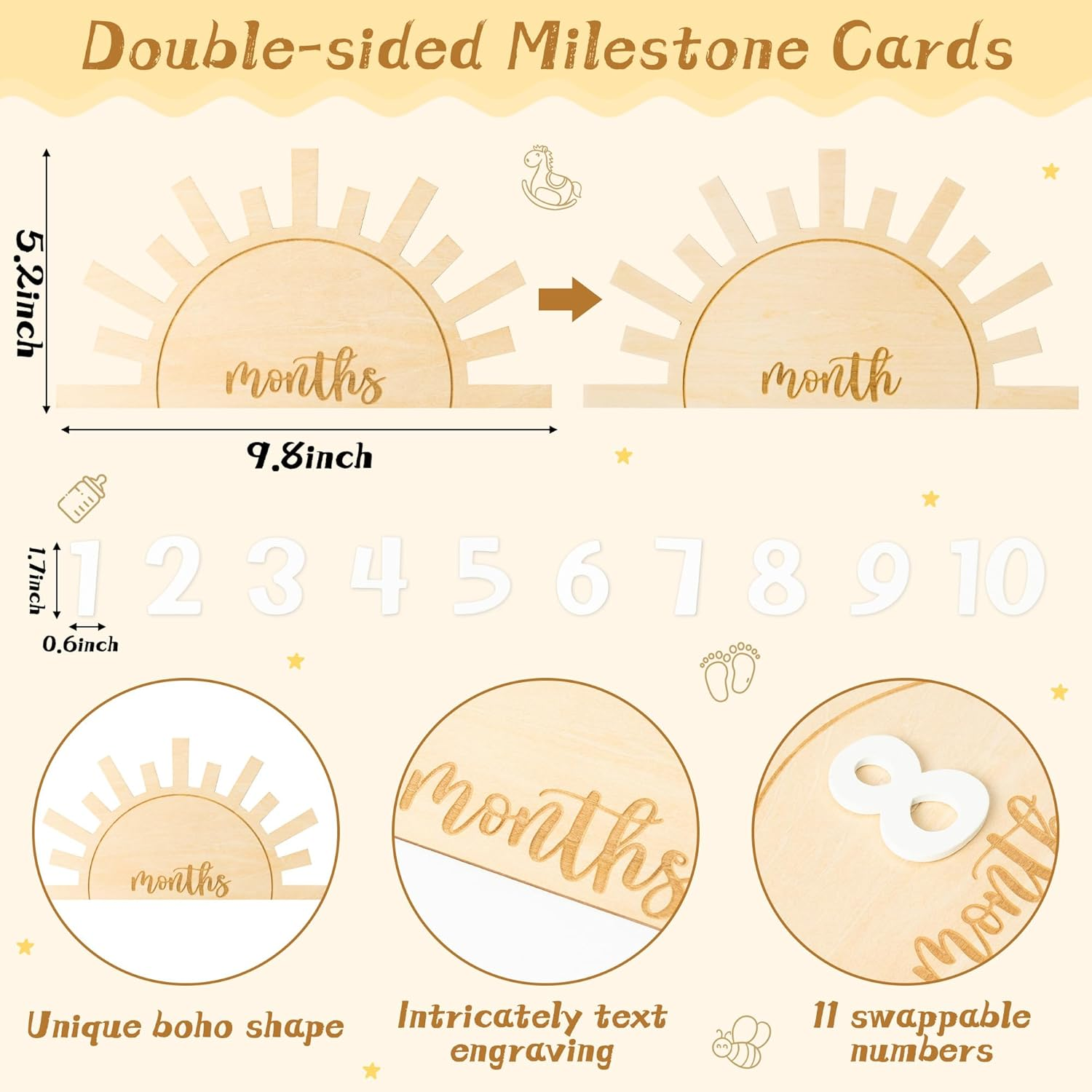 Rh-Boho Sun Milestone Cards 14P image number 5