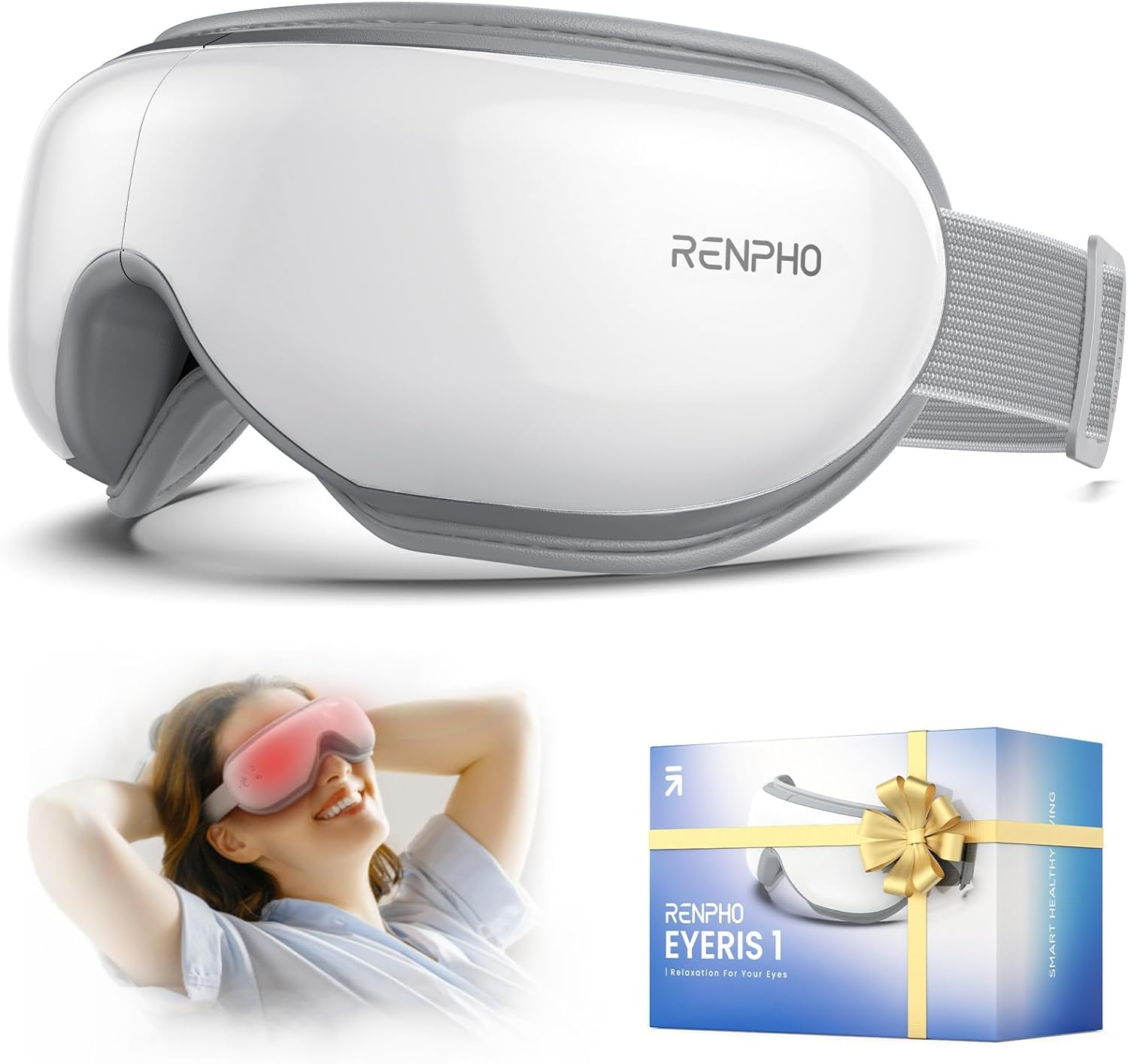RENPHO Eyeris 1 - Eye Massager with Heat, Eye Massage Mask with Bluetooth Music, Compression, Eye Care Device for Relieve Eye Strain, Improve Sleep, Ideal Gifts for Women Men image number 5