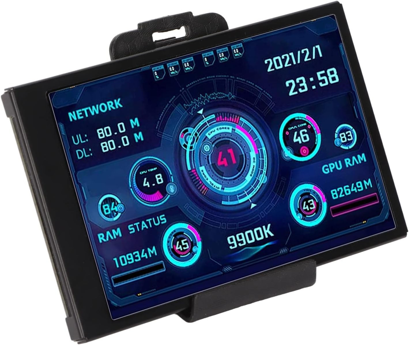 Portable Monitor, 3.5In IPS USB Mini Screen, CPU Hardware Temperature Monitor Type C Sub Screen, AIDA64 PC Temperature Display Screen for Computer Case, Displays Computer Network image number 2