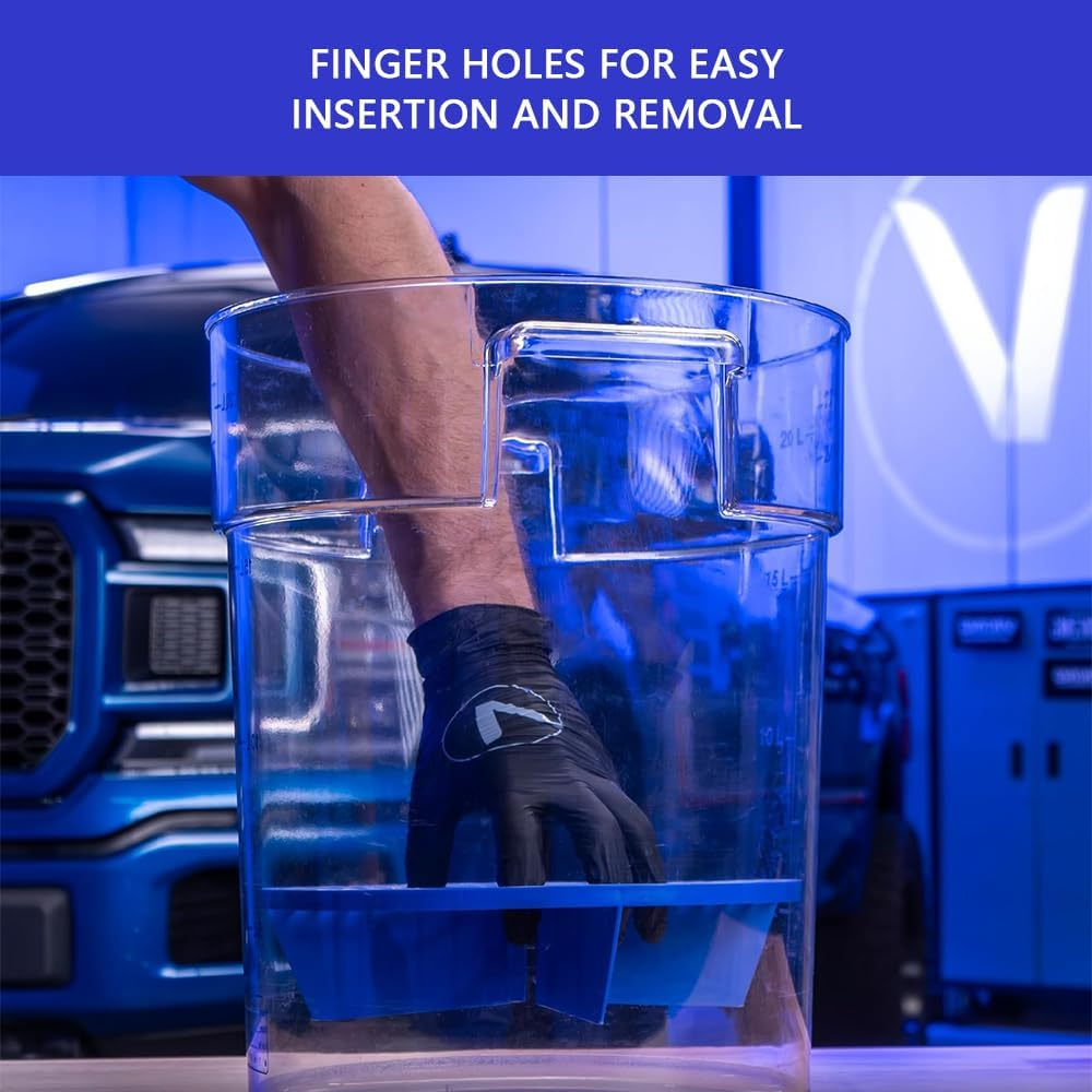 Grit Guard Insert &ndash; 2-Pack Automotive Bucket Insert for Car Wash, Removes Dirt & Debris from Wash Mitt, Microfiber, Sponges & Cloths, Blue, Grit Trap for Detail Kits image number 4