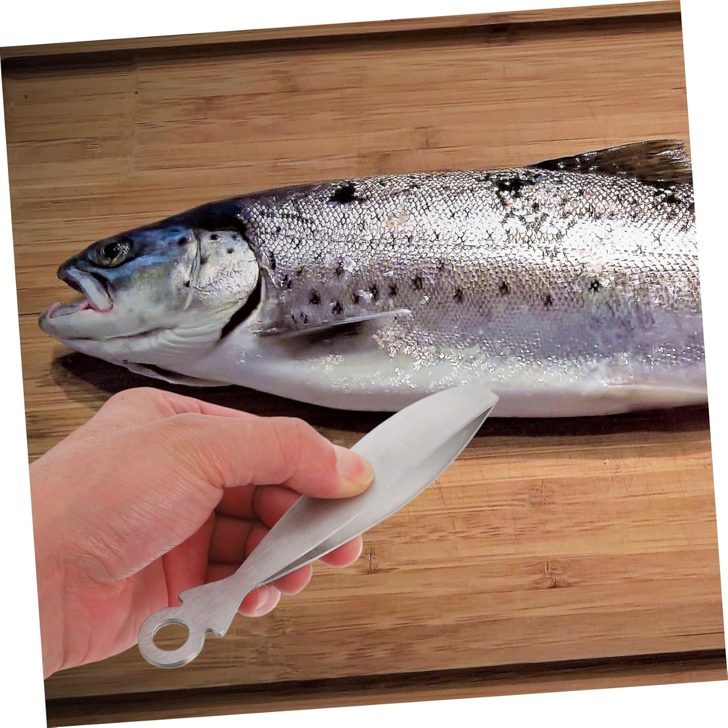 Stainless Steel Flat Tweezers for Chicken Hair Remover Fish Bone Clip Thread Hair Removal for Face image number 6