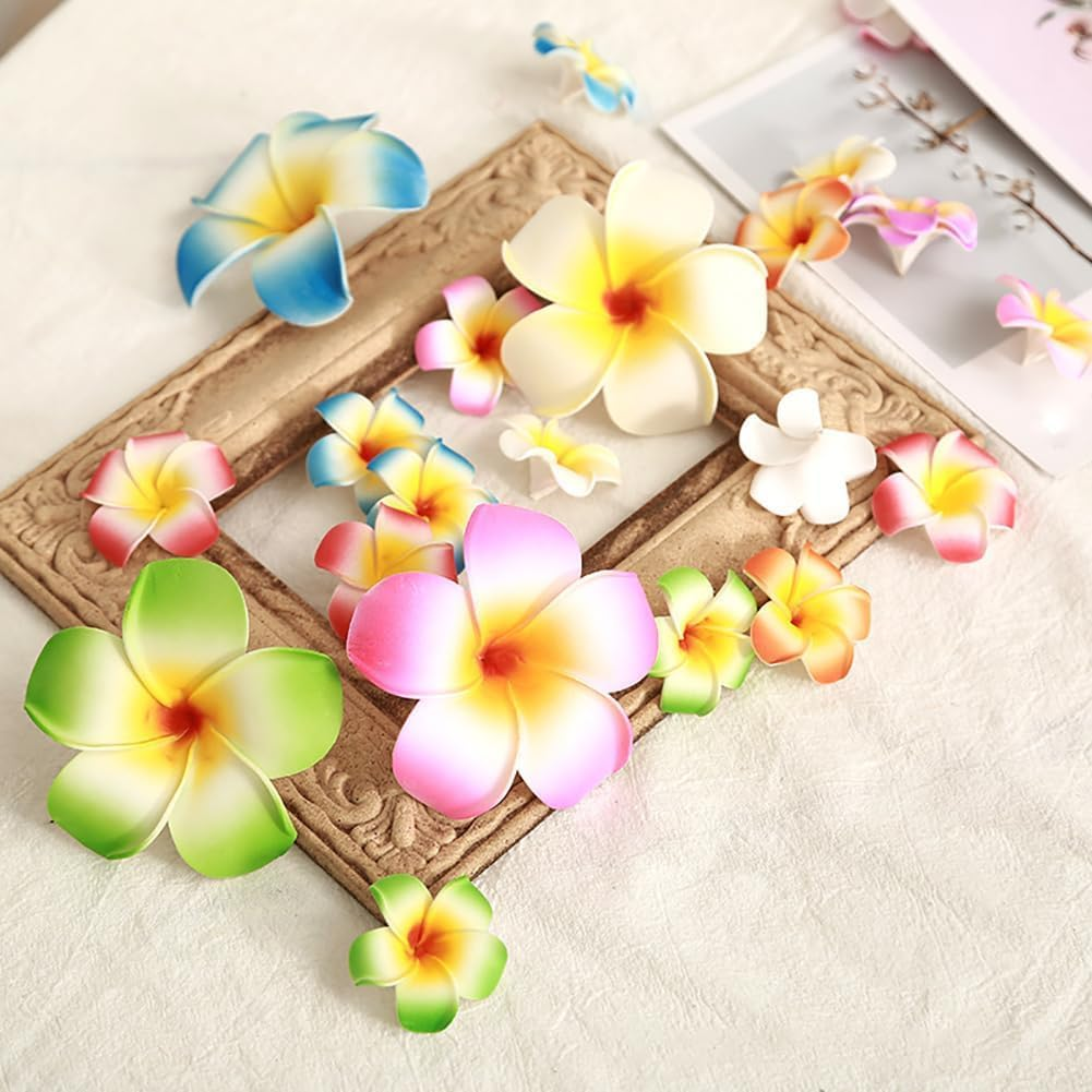 10 Pcs Multicolor Hawaii Plumeria Flower Clips Hawaiian Flower Hair Barrettes Beach Party Hair Clips Artificial Tropical Flower Hairpins for Beauty and Personal Care Wedding 7Cm image number 5