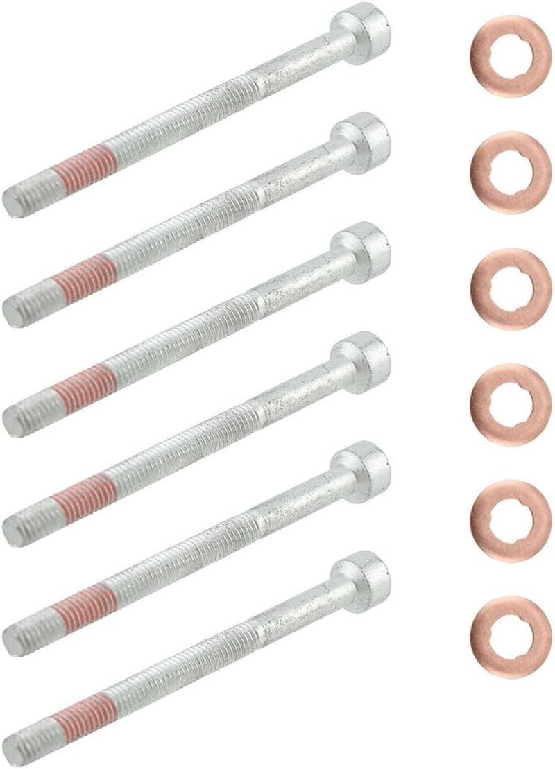 6X Fuel Injector Nozzle Seal Washer Bolt Kit for Mercedes 6110170060, 0009902907 image number 3