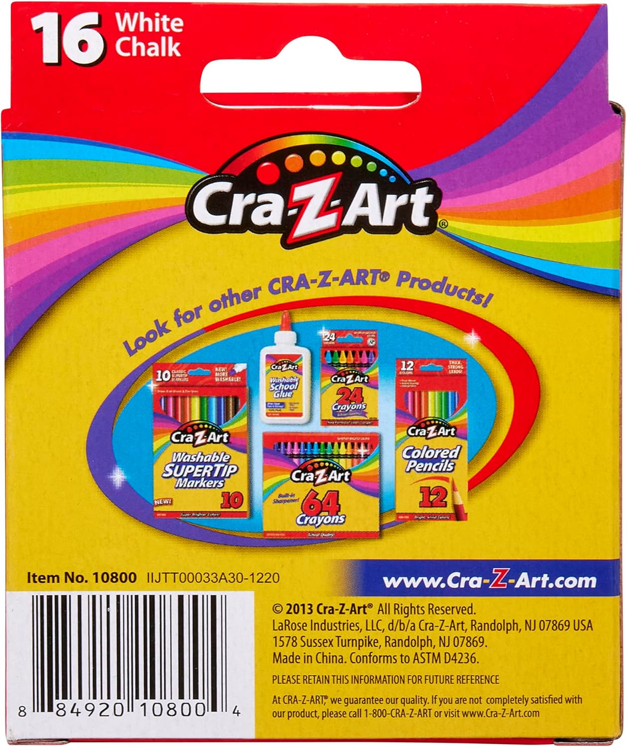 Cra-Z-Art White Chalk (16-Pieces) image number 2