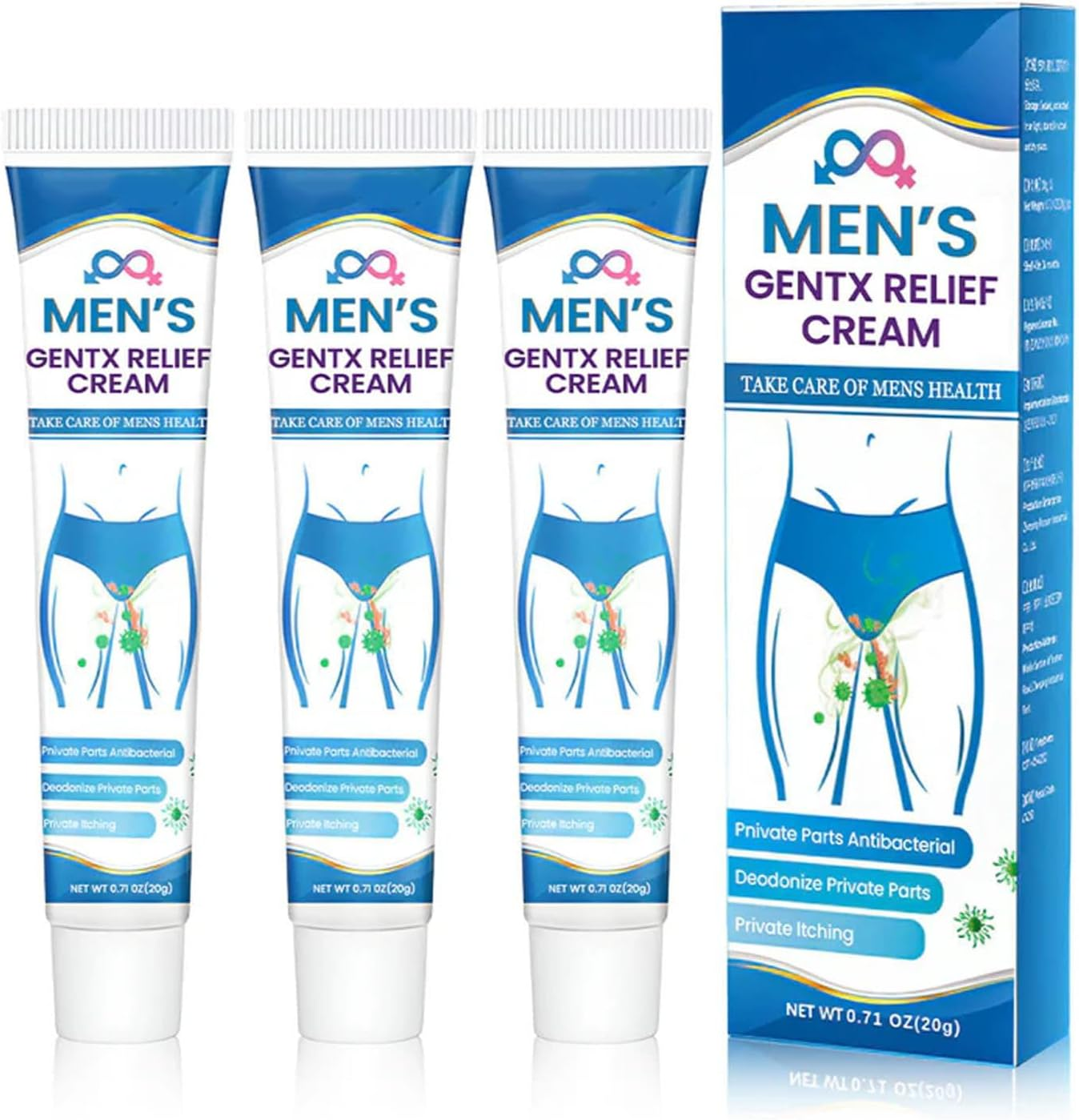 Timilk Men&rsquo;S Gentx Relief Cream, Quickly Relieve Itching Creams, Gentle Moisturizer for Men&rsquo;S Skin Care Routine (2Pcs)