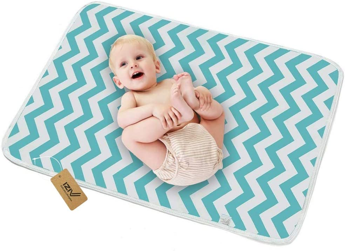 Iziv Changing Pad, Portable Waterproof Changing Diaper Mat (30"X23"), Multi-Purpose Reusable Change Pad Travel Sheet for Baby Stroller, Crib, Mattress Pad Cover for Boys Girls