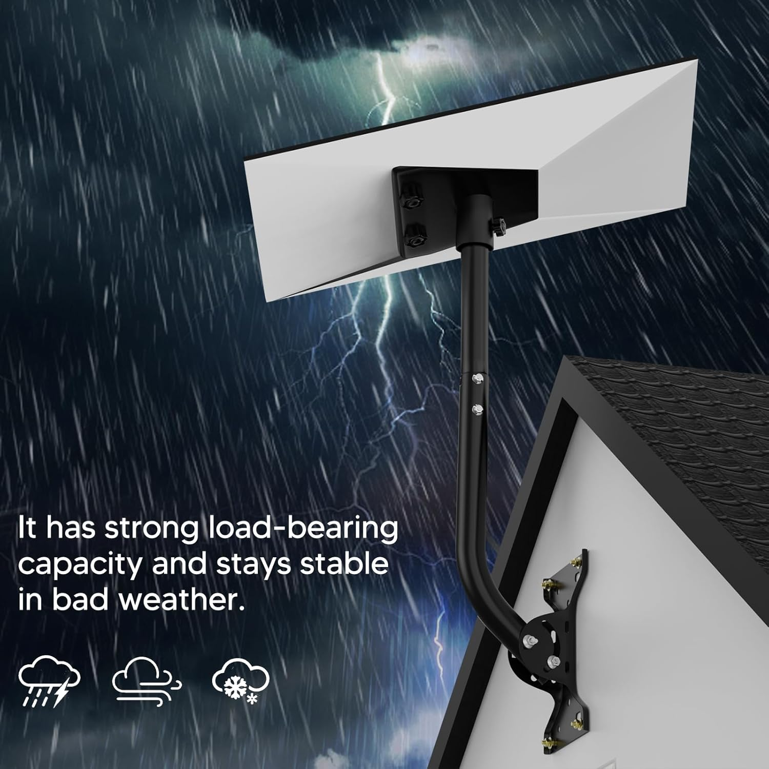 Starlink Gen 3 Mount with Extendable Pipe, FISHOAKY 360 Degree Adjustable Gen 3 Starlink Heavy Duty Pivot Roof Mount with Gloves, Starlink Mounting Kit for Wall/Roof image number 3