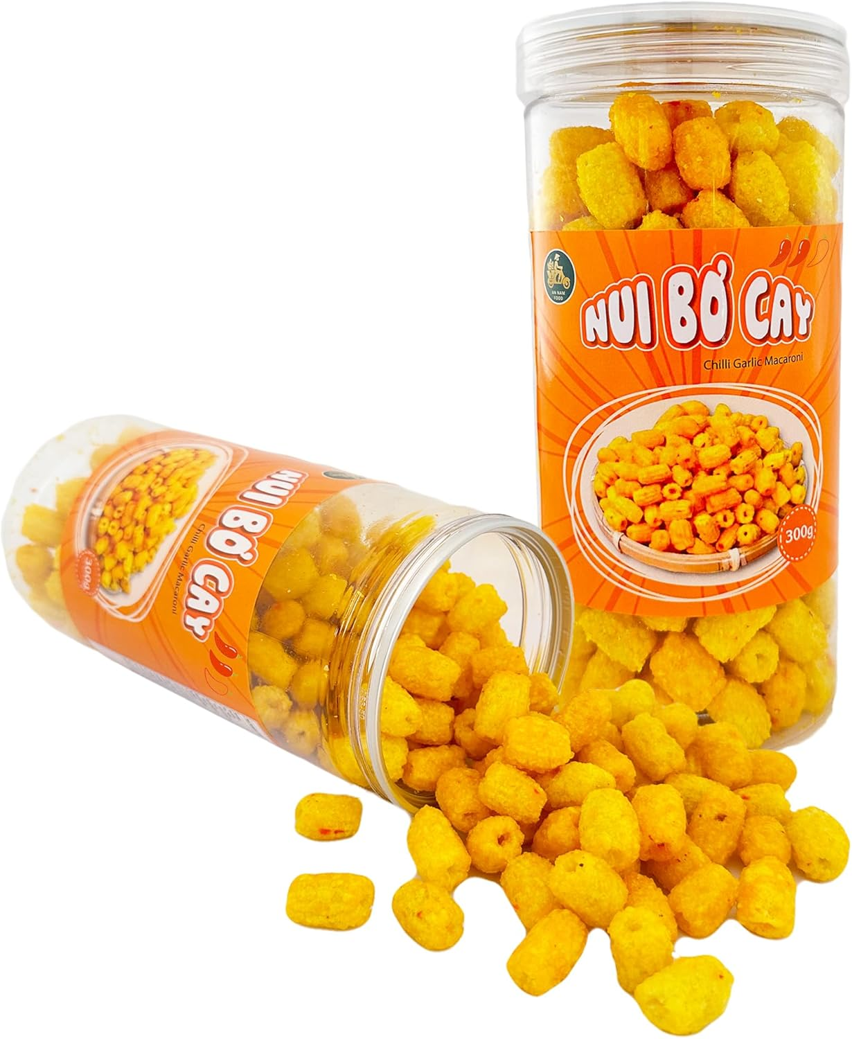 Crispy Spicy Macaroni Snack (Pack of 2) - Perfectly Balanced Chili and Garlic, Sweet and Spicy Snack, Unique Flavor, Crunchy Addictively Delicious Snack for All Occasions Perfect for Sharing, Nui Chi&ecirc;n Bơ Tỏi image number 4