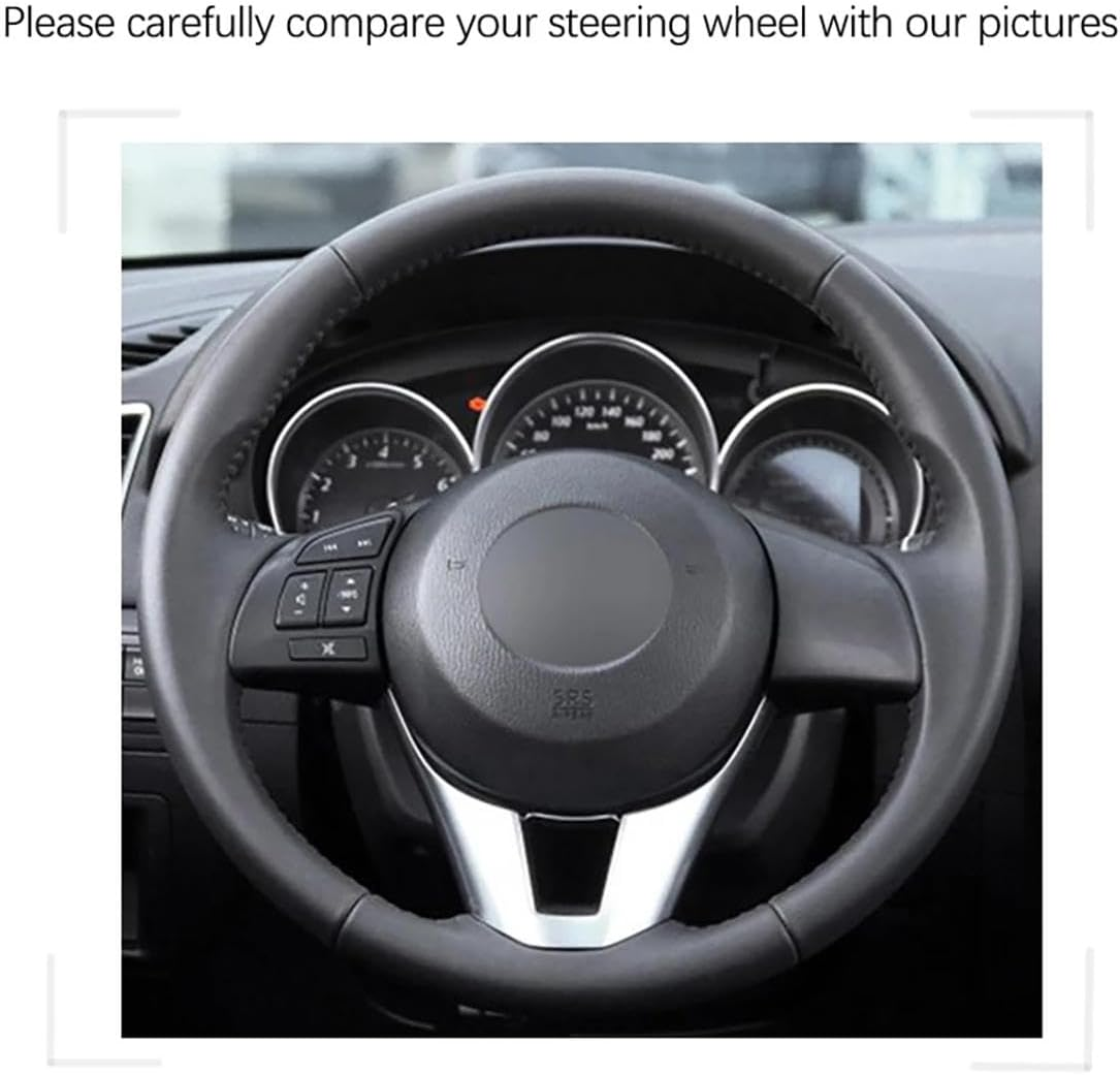 Fit for Mazda CX-5 (KE) 2012-2017,Stitch Steering Wheel Cover,Car Wheel Cover Black,Steering Wheel Leather Wrap,Car Accessories