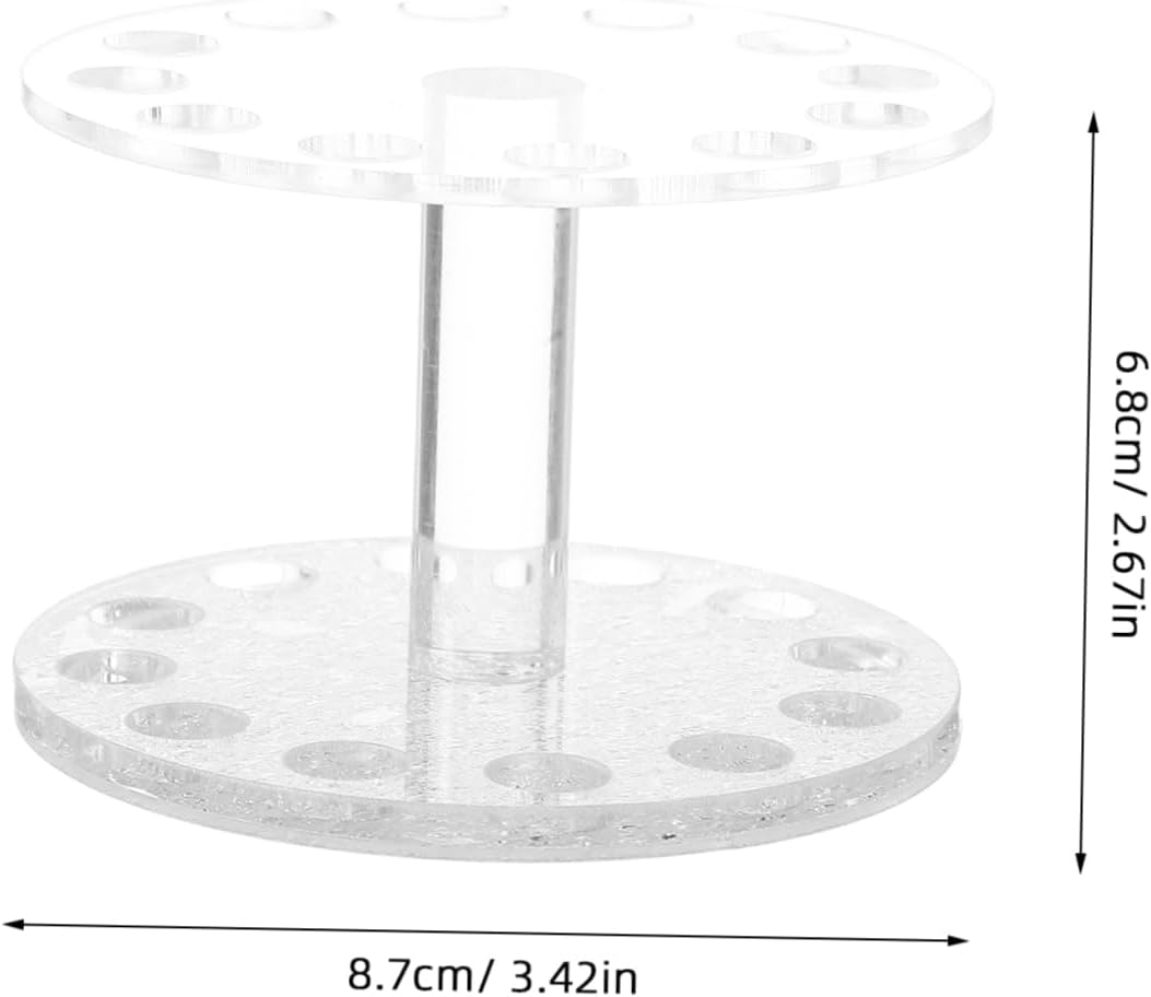 IWOWHERO round Nail Art Brush Holder Tool Stand for Manicure Nail Brush for Painting Portable and Easy to Use - Transparent image number 4