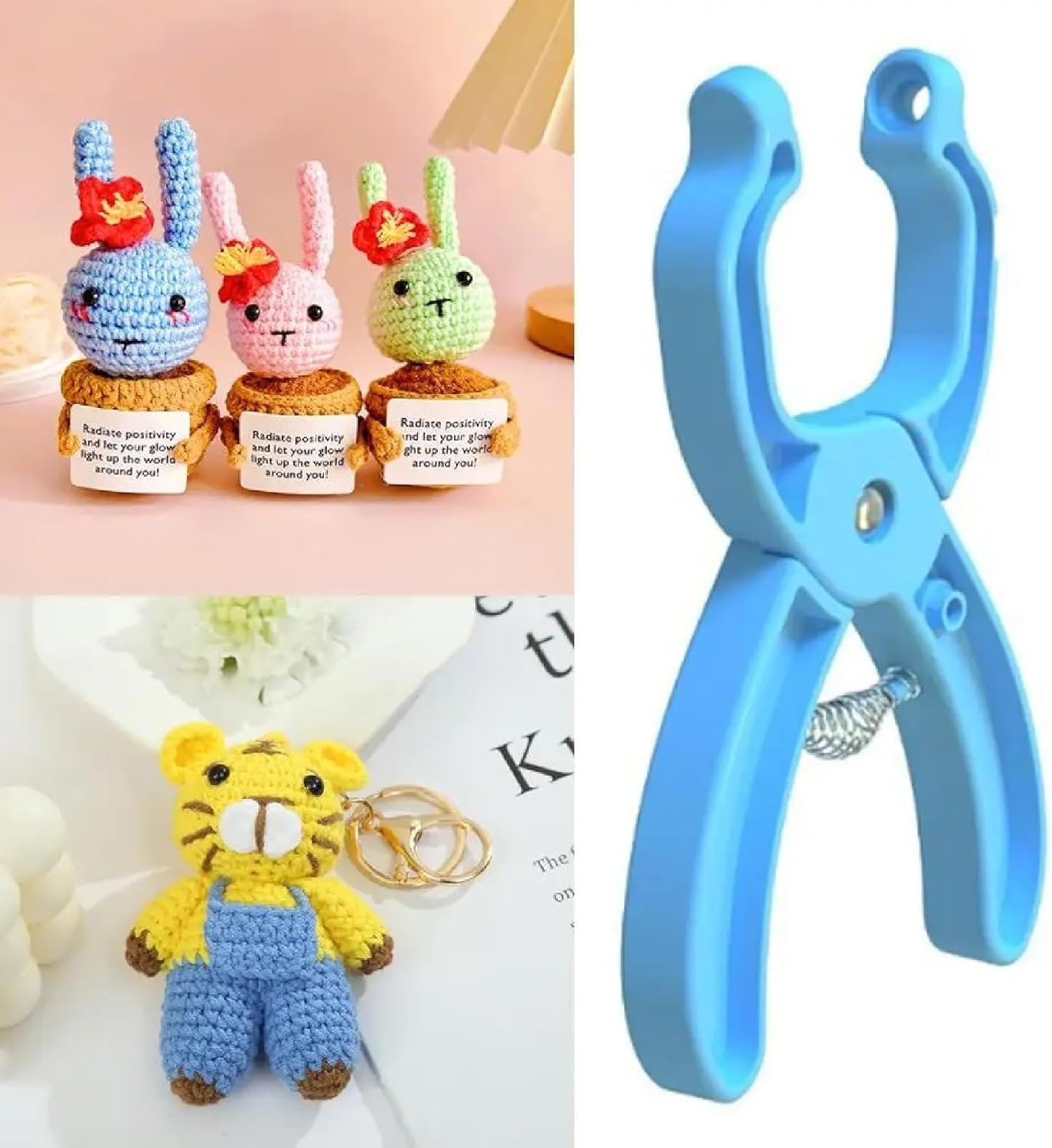 Safety Eye Auxiliary Tool, Safety Eyes Crochet Tools for Amgurumi Crochet & Stuffed 5-30Mm Animal Eyes Making Supplies Tool DIY Doll Making Supplies Kit