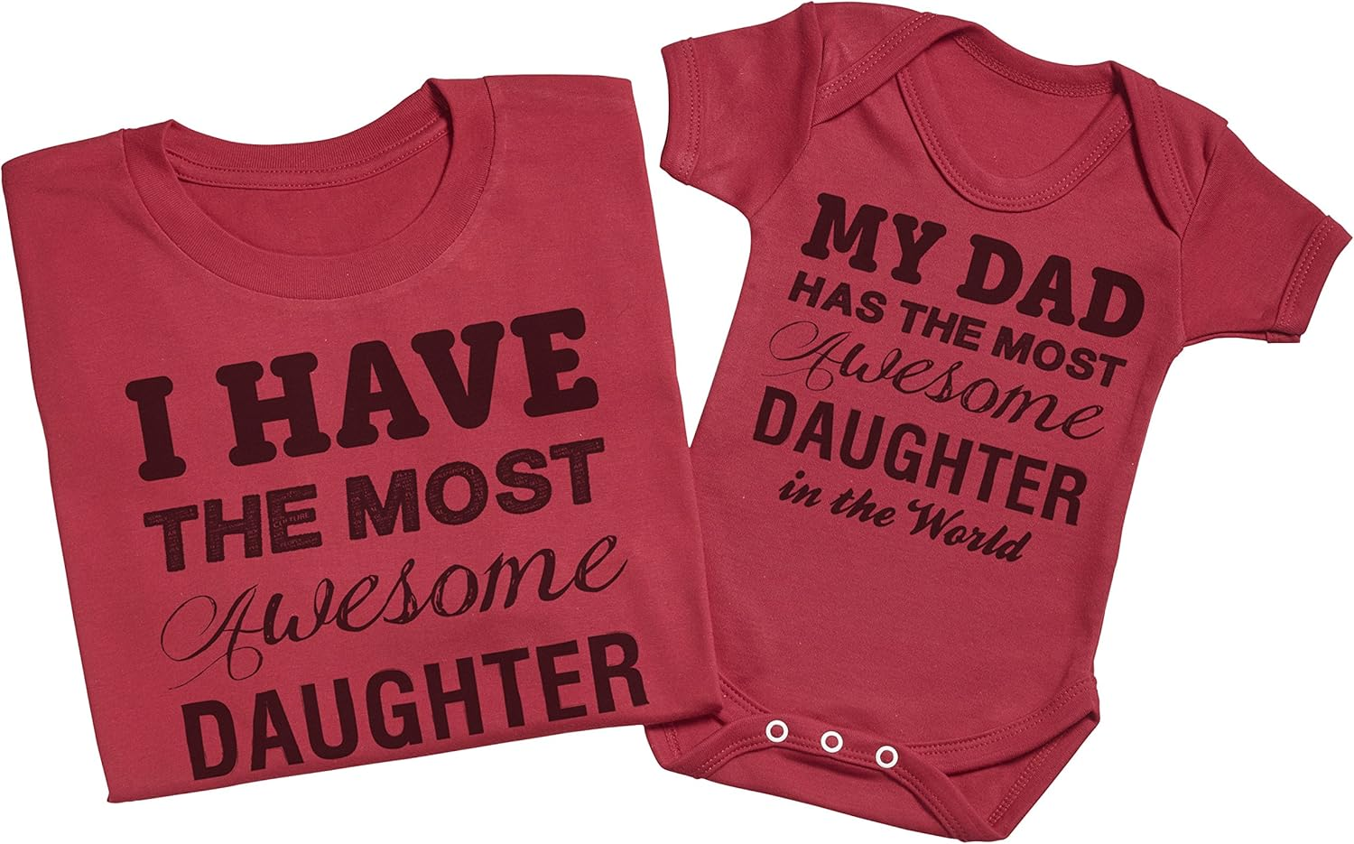 Most Awesome Daughter - Matching Father Baby Gift Set - Mens T Shirt & Baby Bodysuit - Grey - Xx-Large & 12-18 Months image number 2
