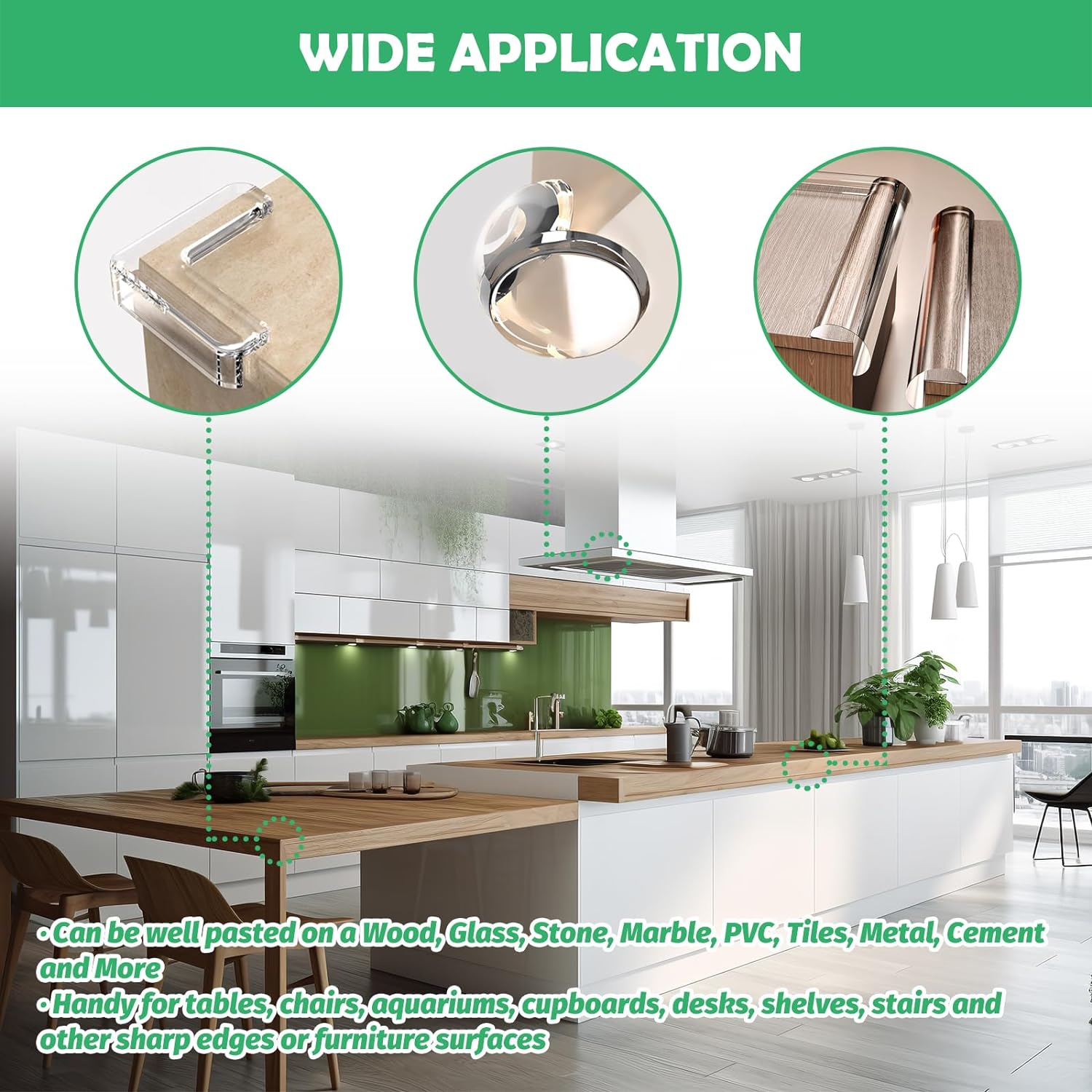 17Pcs Silicone Corner Protectors Kit Contains Strong Adhesive L-Shaped and Ball-Shaped Corner Guards and Furniture Bumper Strips for Countertop Cabinets Tables Drawers Wall image number 4