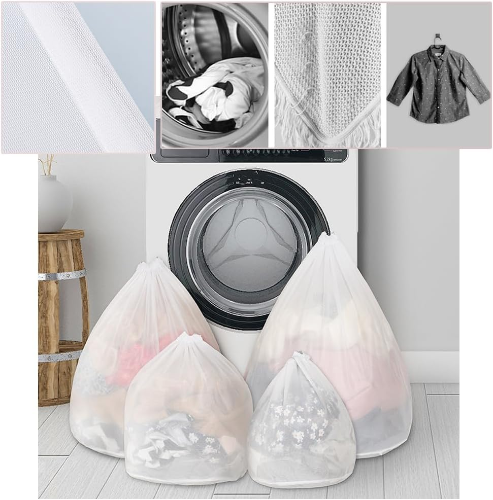 Extra Large Mesh Laundry Bag with Drawstring, 2 Pack Washing Bag Net for Washing Machine, Mesh Laundry Bags for Delicates,Travel, College Dorm, Washing Bags Laundry Room Organization, 60X80Cm image number 2