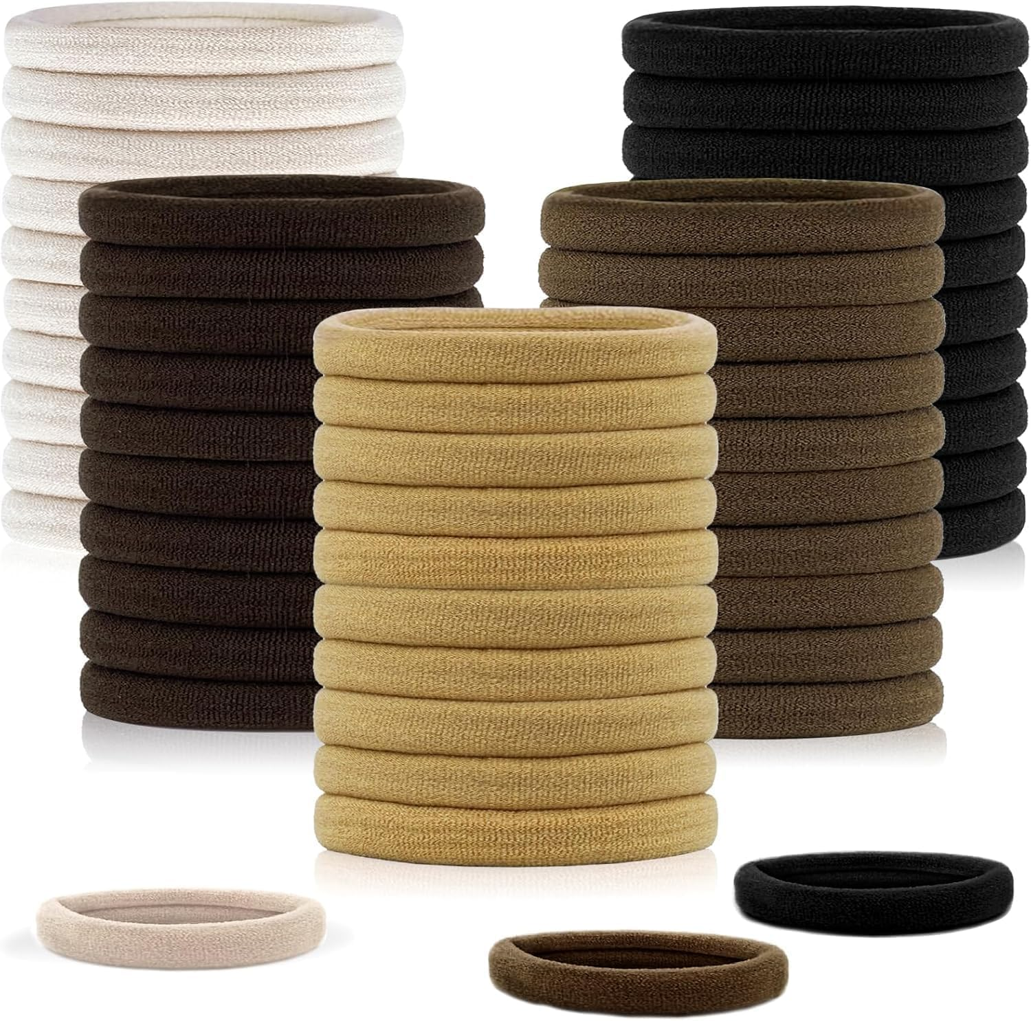 Hanyousheng Pack of 50 Women'S Hair Bobbles, Hair Bobbles Girls, without Metal Braid Elastics, Premium Rubber Bands, Hair Bands, for Girls, Men, Women image number 2