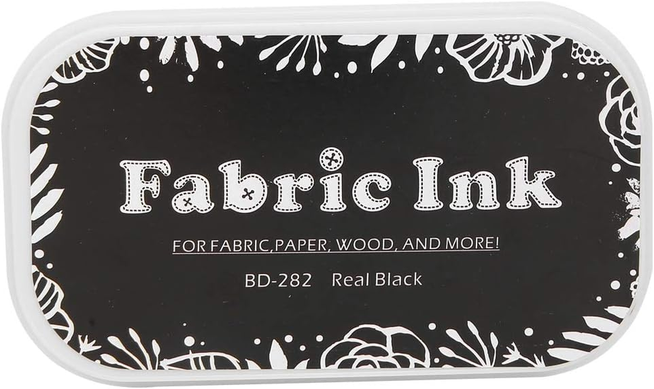 DIY Stamp Ink Pad, Clear Pattern for Paper Cloth Wood, Bright Washable Color (BD-282 Pure Black)