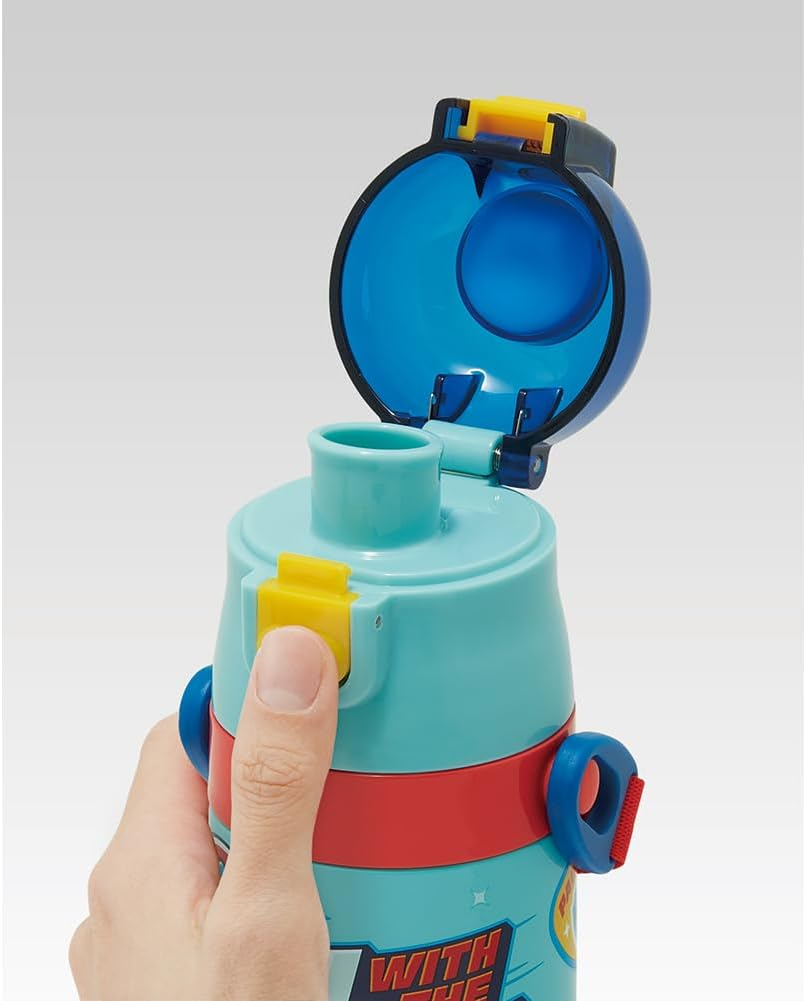 Skater SKDC4-A Children'S Friendly, Lightweight, Stainless Steel, 2-Way Water Bottle, 15.2 Fl Oz (430 Ml), Paw Patrol, 24, for Children, Direct Drinking, Cup Included, Stainless Steel